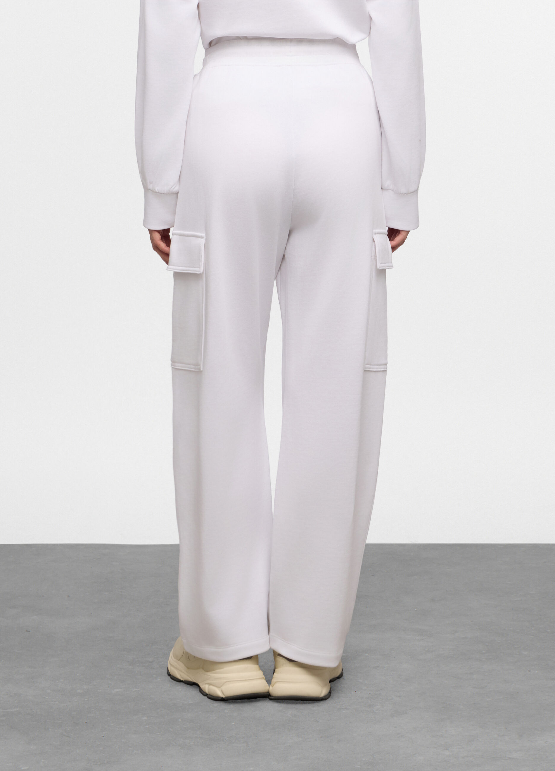 Jogger cargo regular fit in french terry di puro cotone donna_1