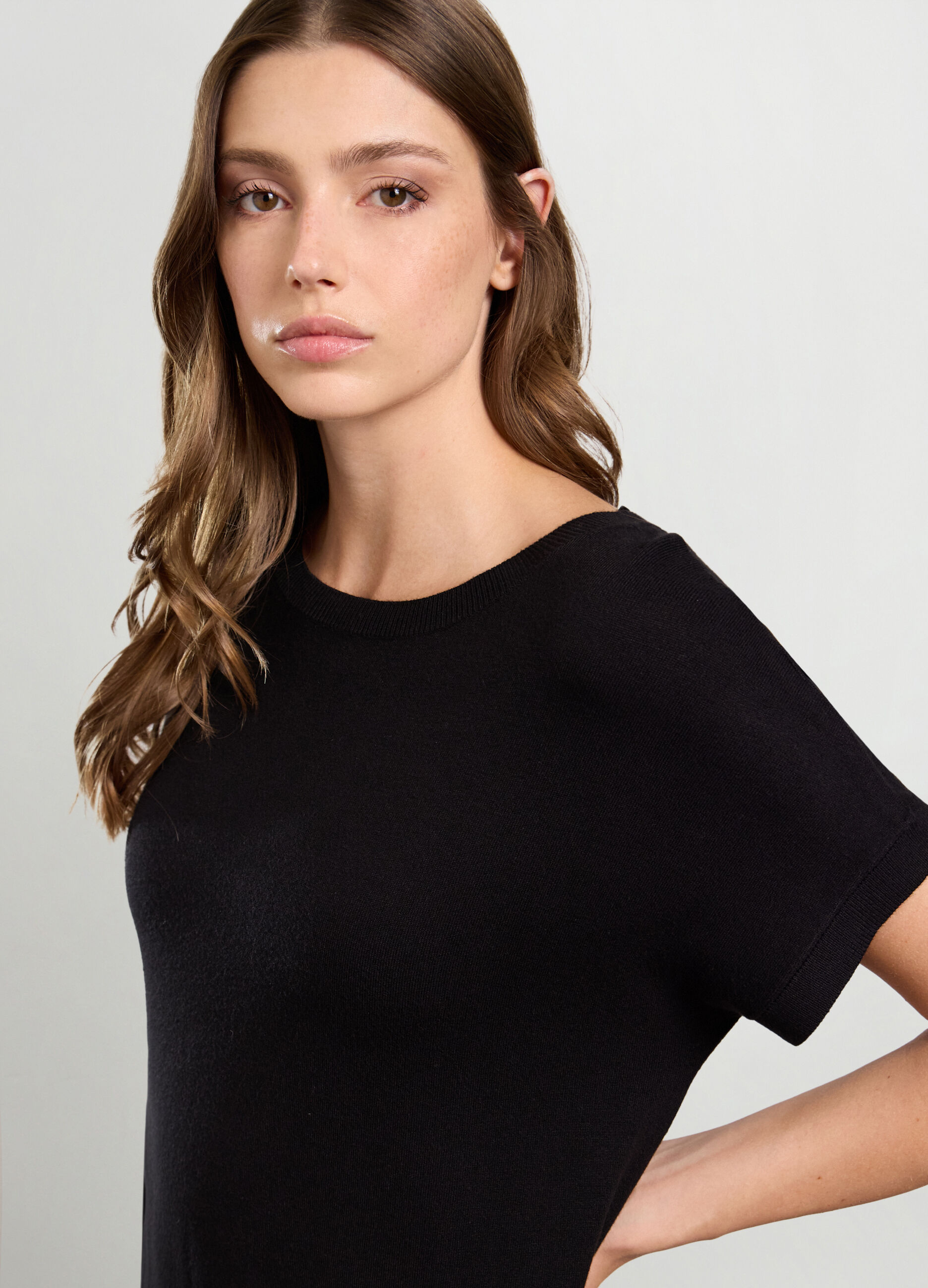 Maxi pullover in misto viscosa donna_2