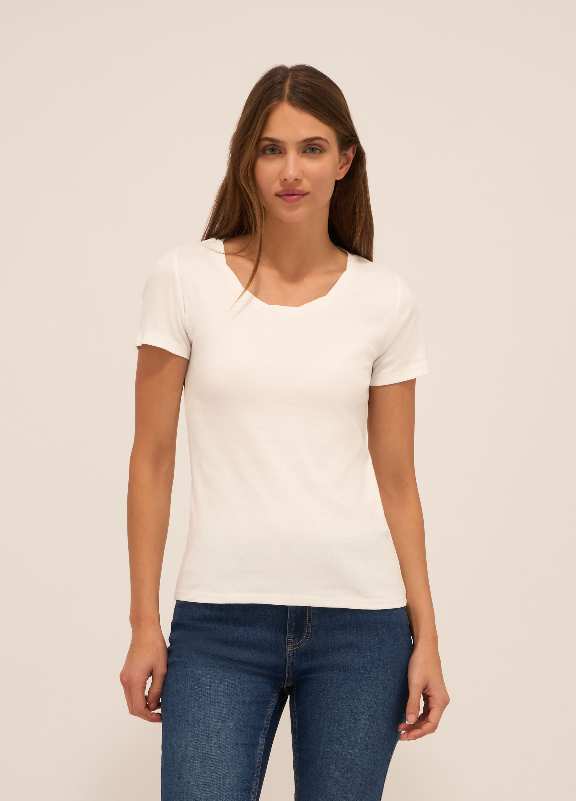 T-shirt in puro cotone donna_0