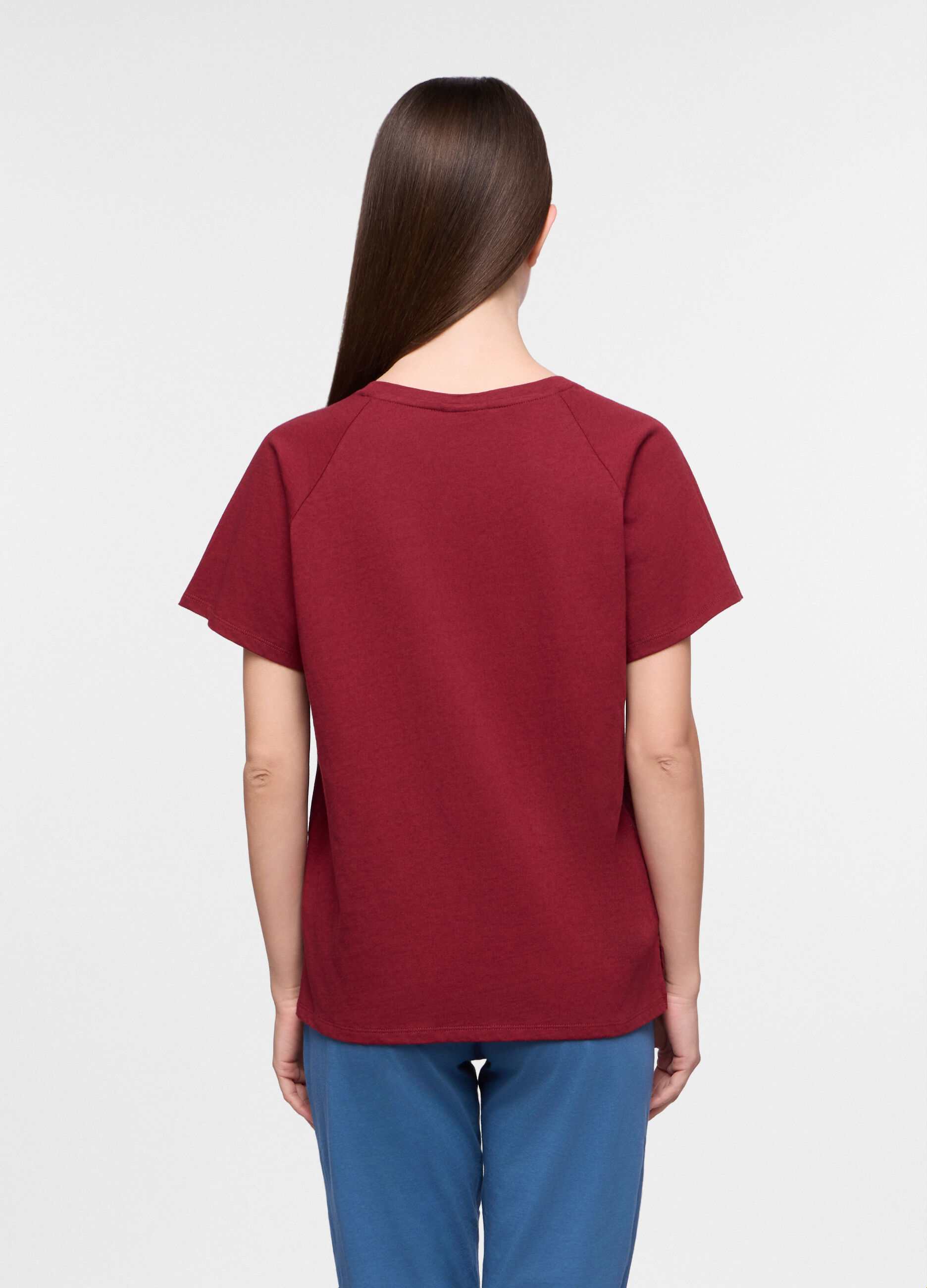 T-shirt in jersey slub misto lino donna_1