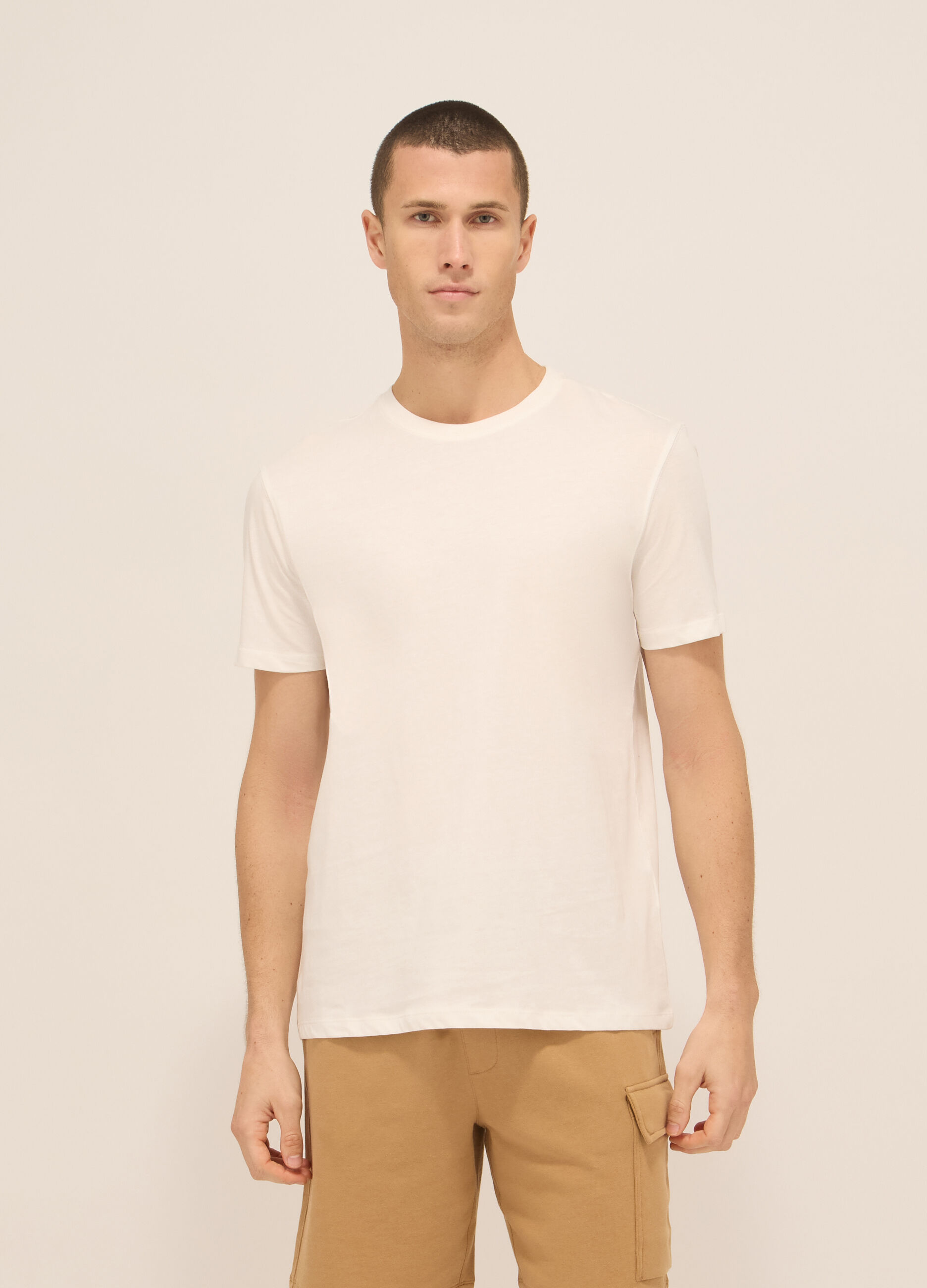 T-shirt girocollo in jersey di cotone uomo_0
