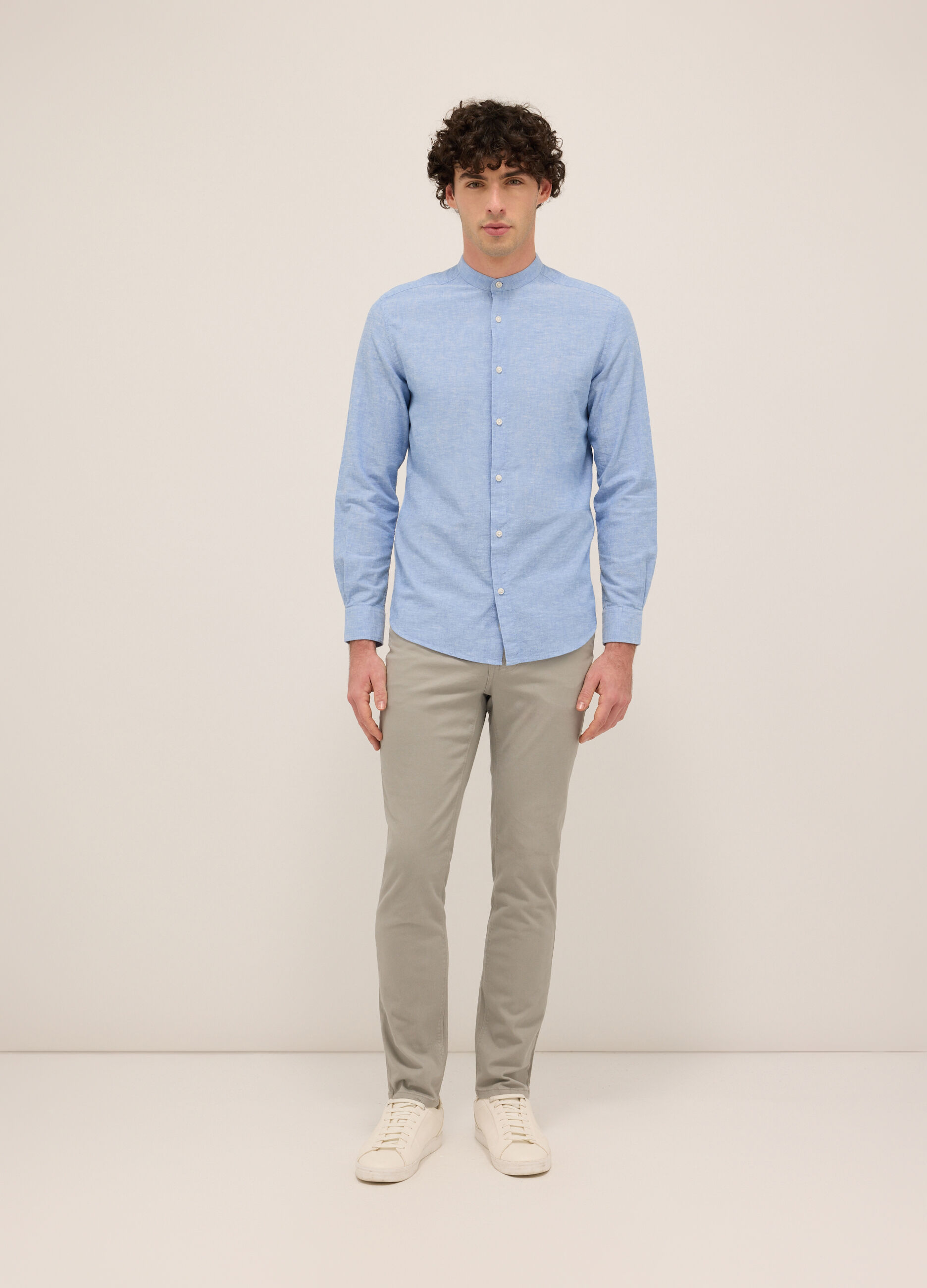 Pantalone 5 tasche in twill di cotone uomo_0