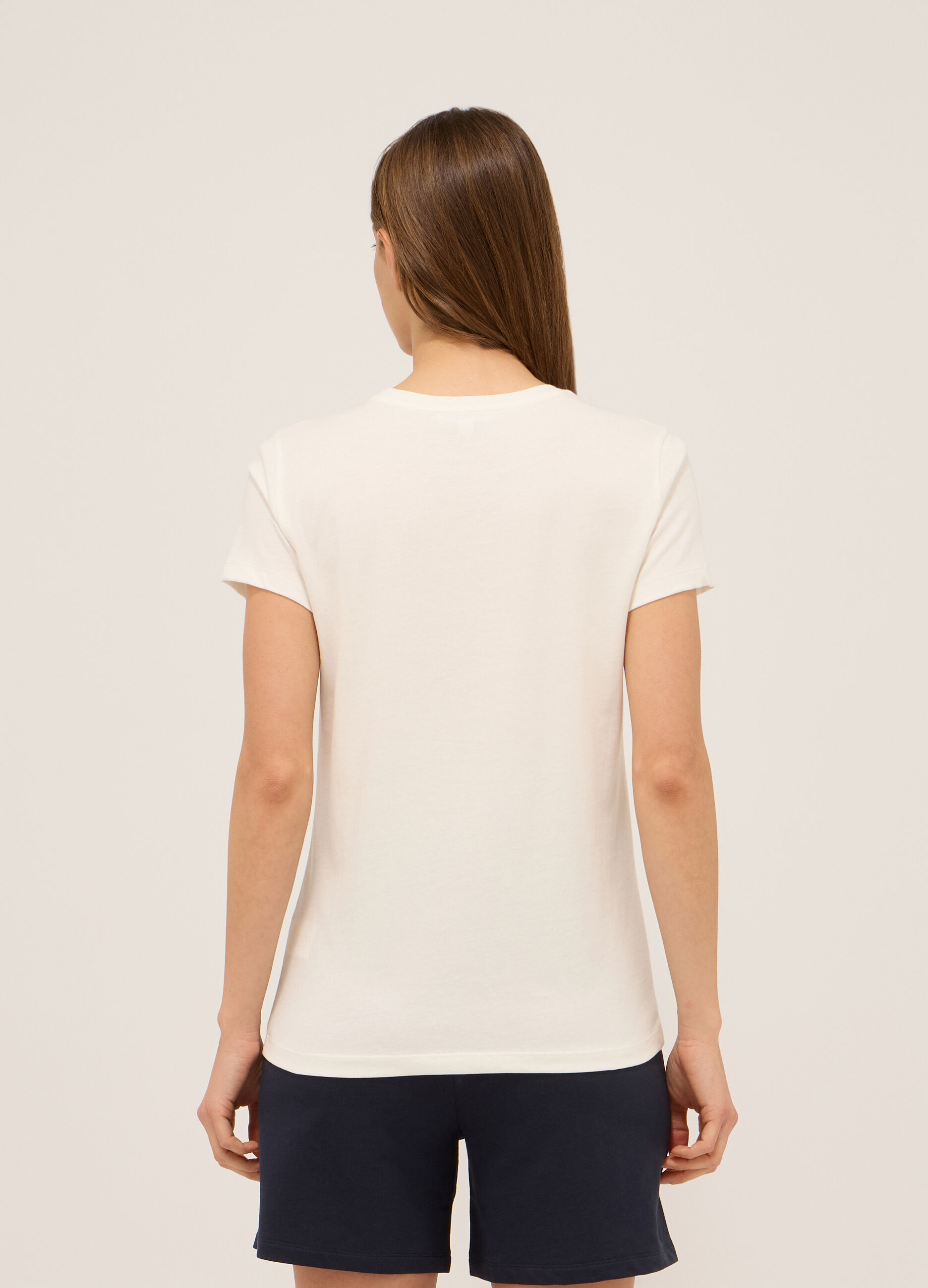 T-shirt in jersey di puro cotone donna_1