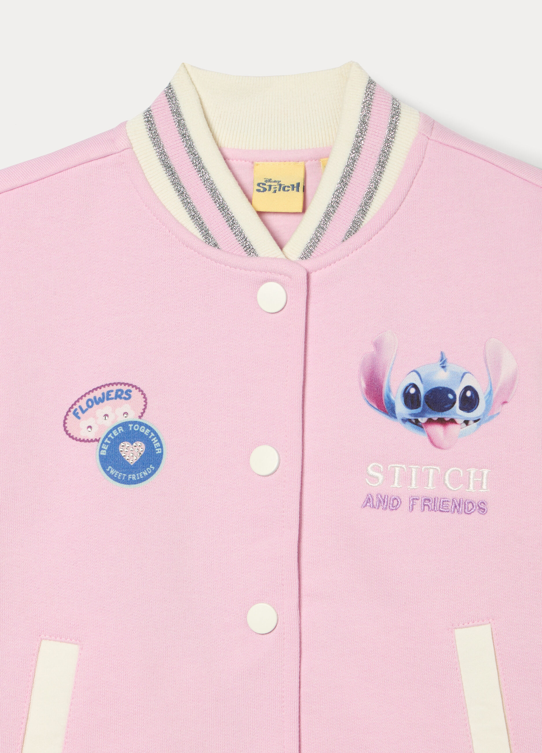 Felpa varsity Stitch misto cotone bambina_2