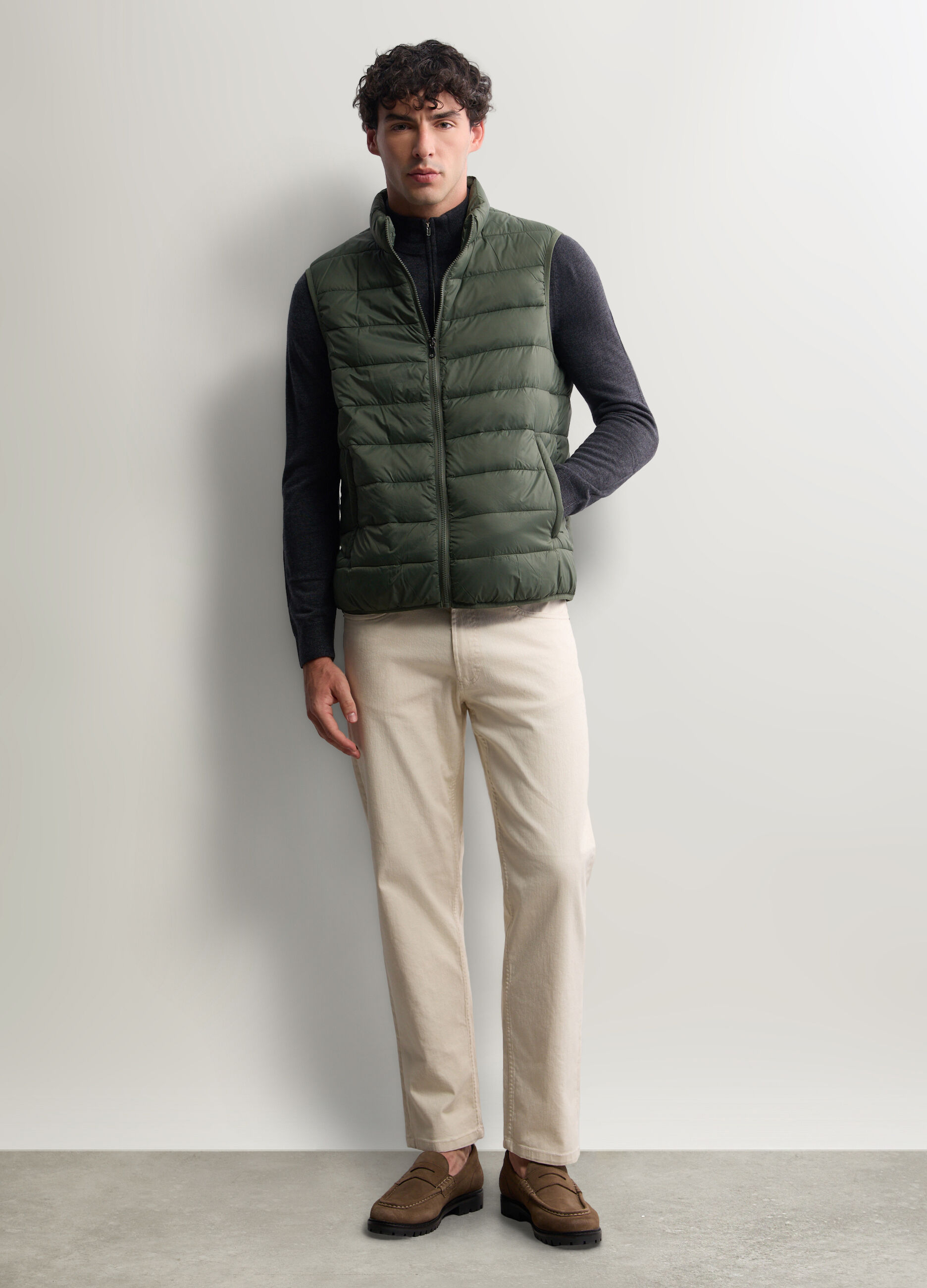 Gilet imbottito in tessuto tecnico uomo_0