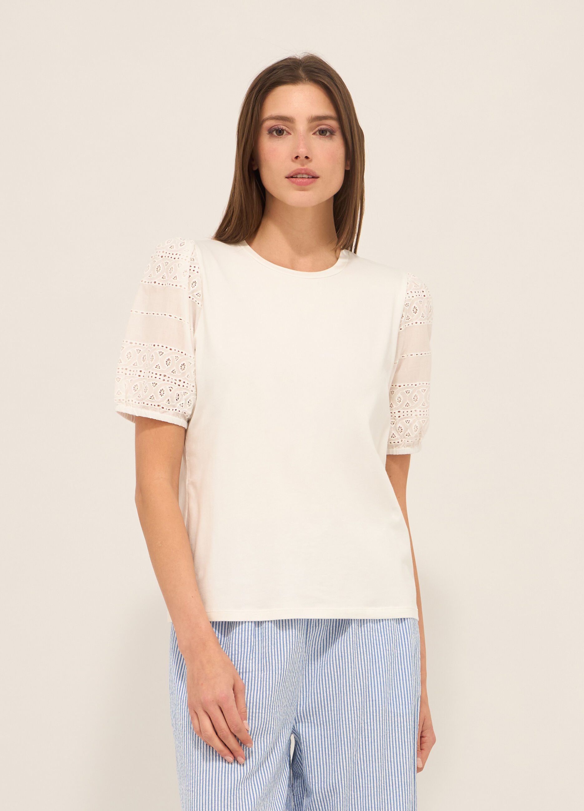 T-shirt in cotone stretch donna_0