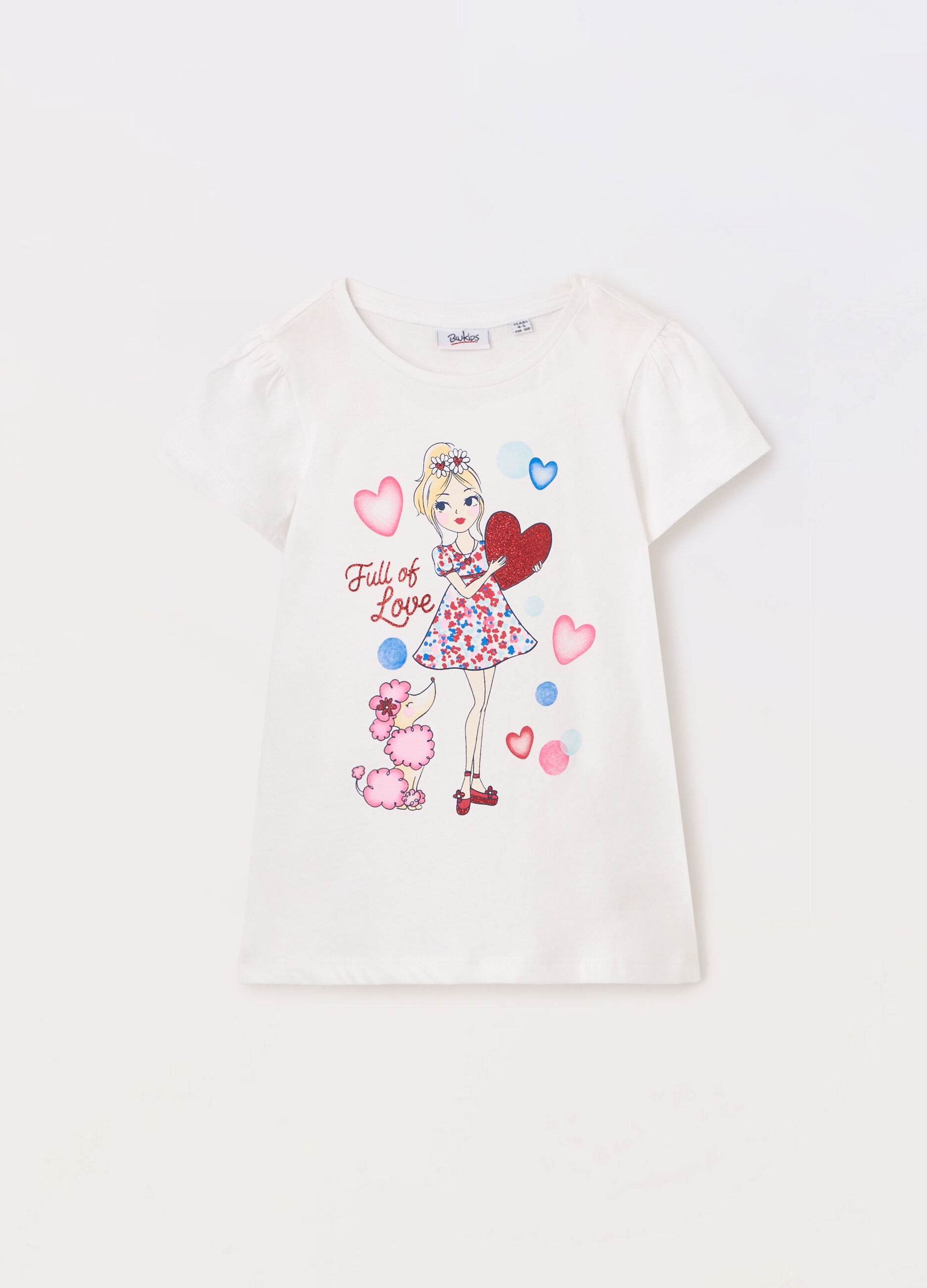 T-shirt in jersey di puro cotone bambina_0