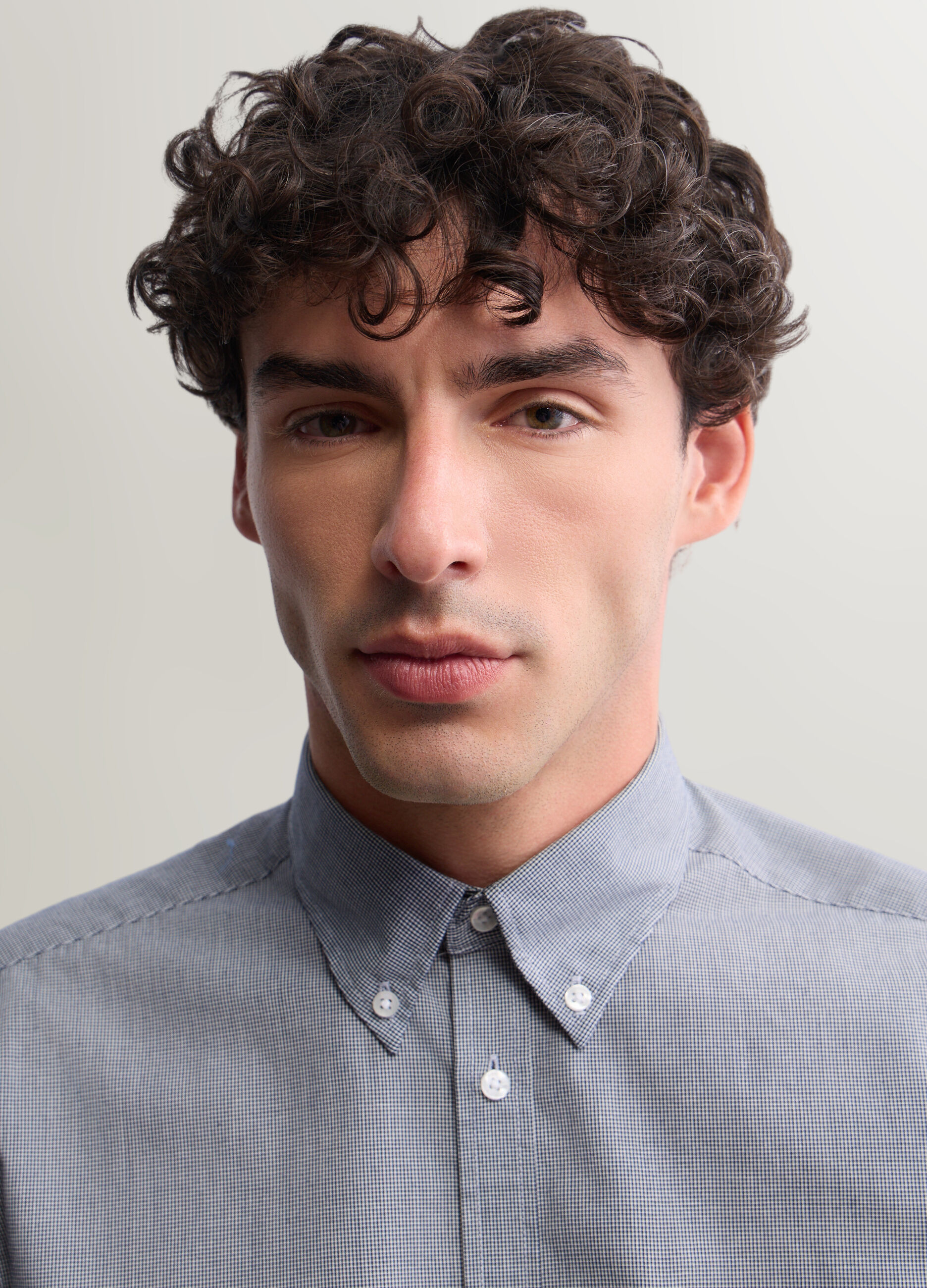 Camicia regular fit in misto cotone uomo_2