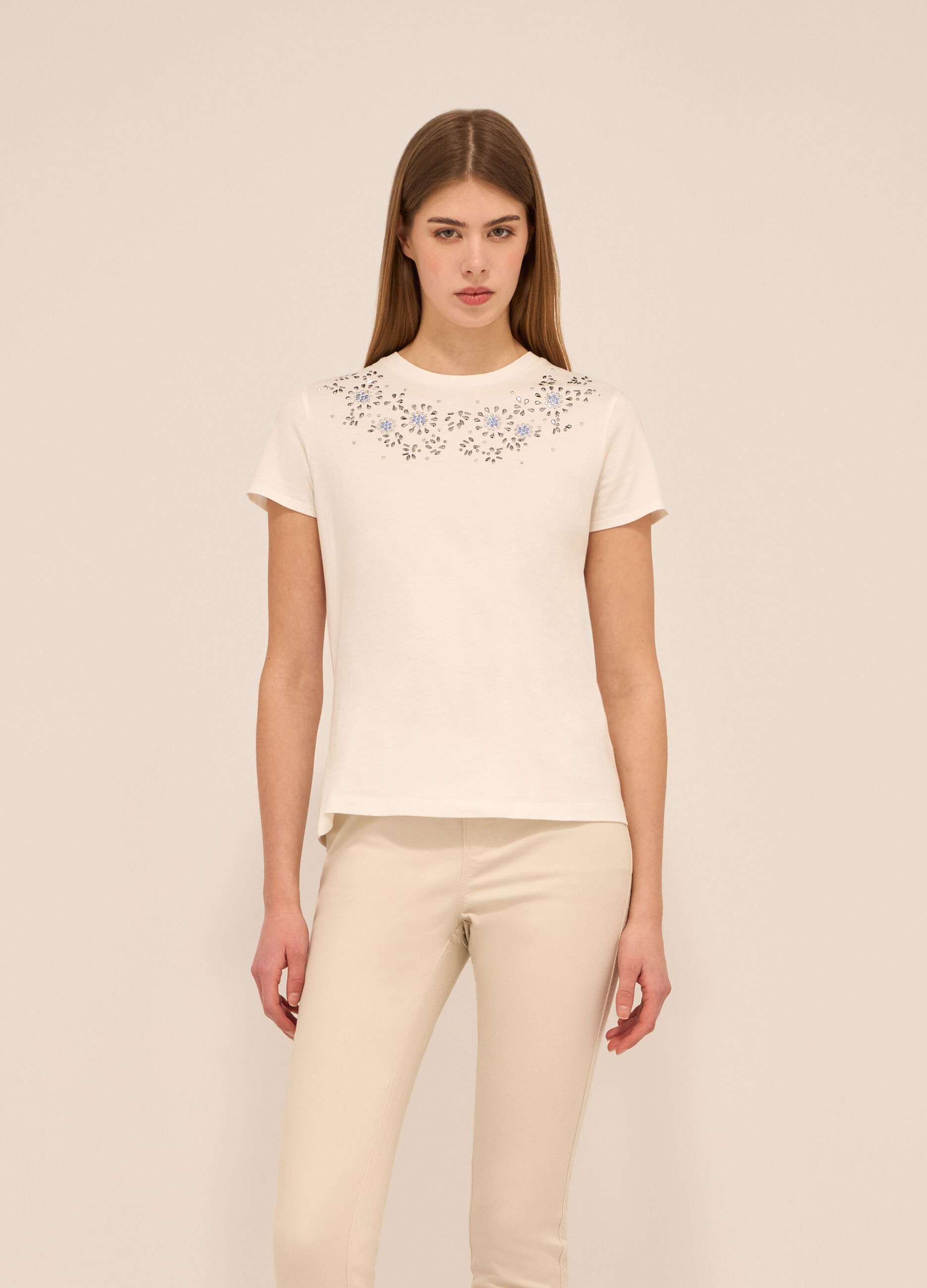 T-shirt in puro cotone donna_0