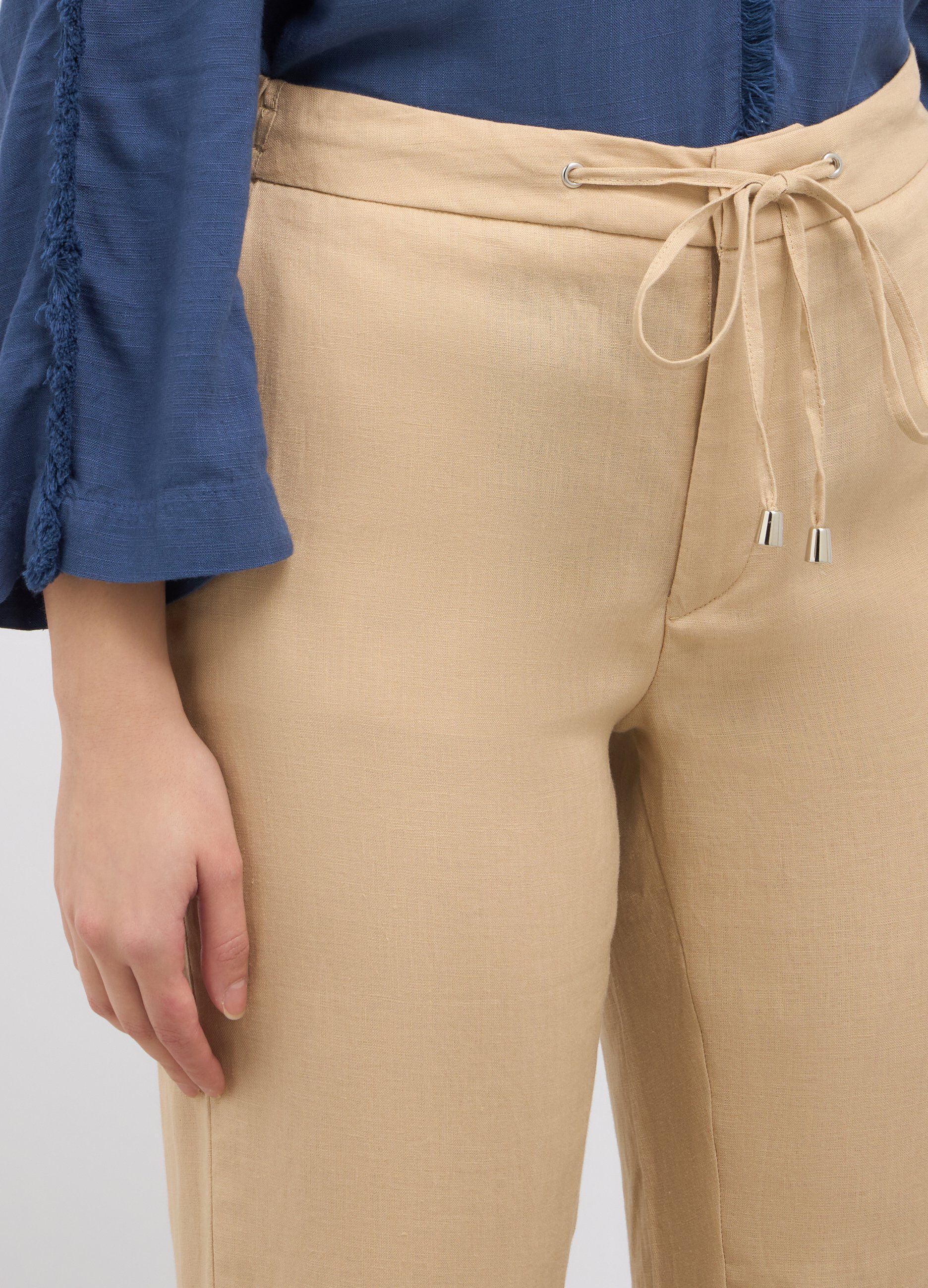 Pantaloni in puro lino donna_2