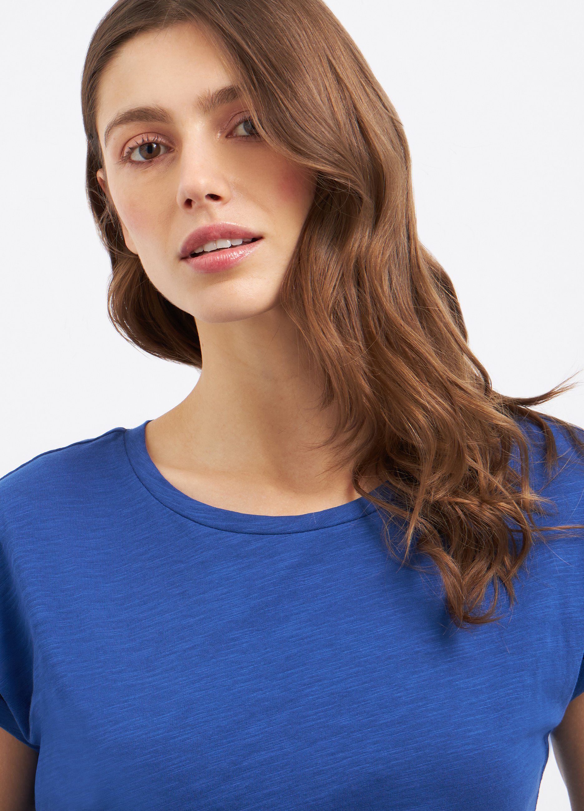 T-shirt in puro cotone slub donna_2