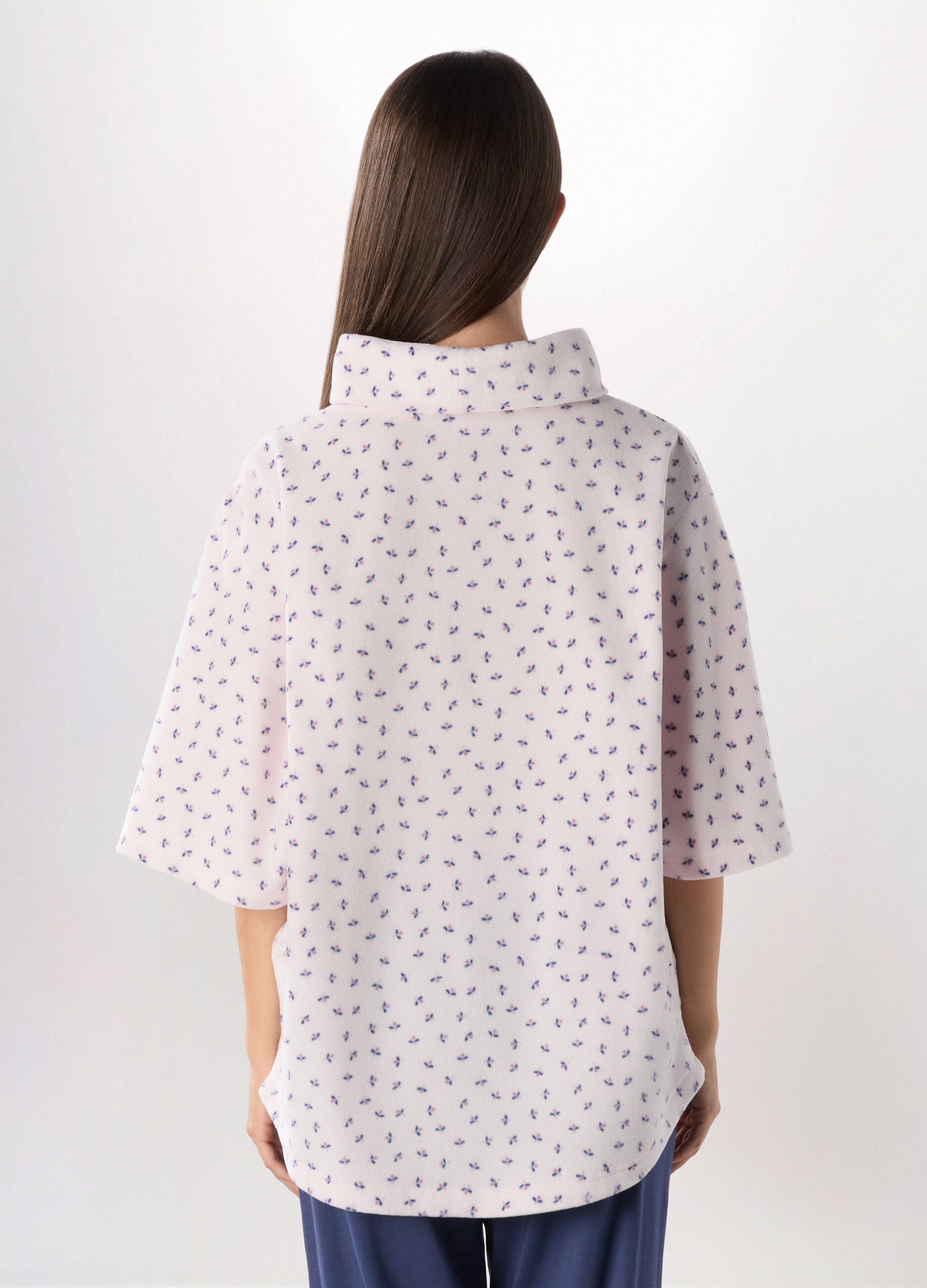 Top pigiama in pile a collo alto donna_1