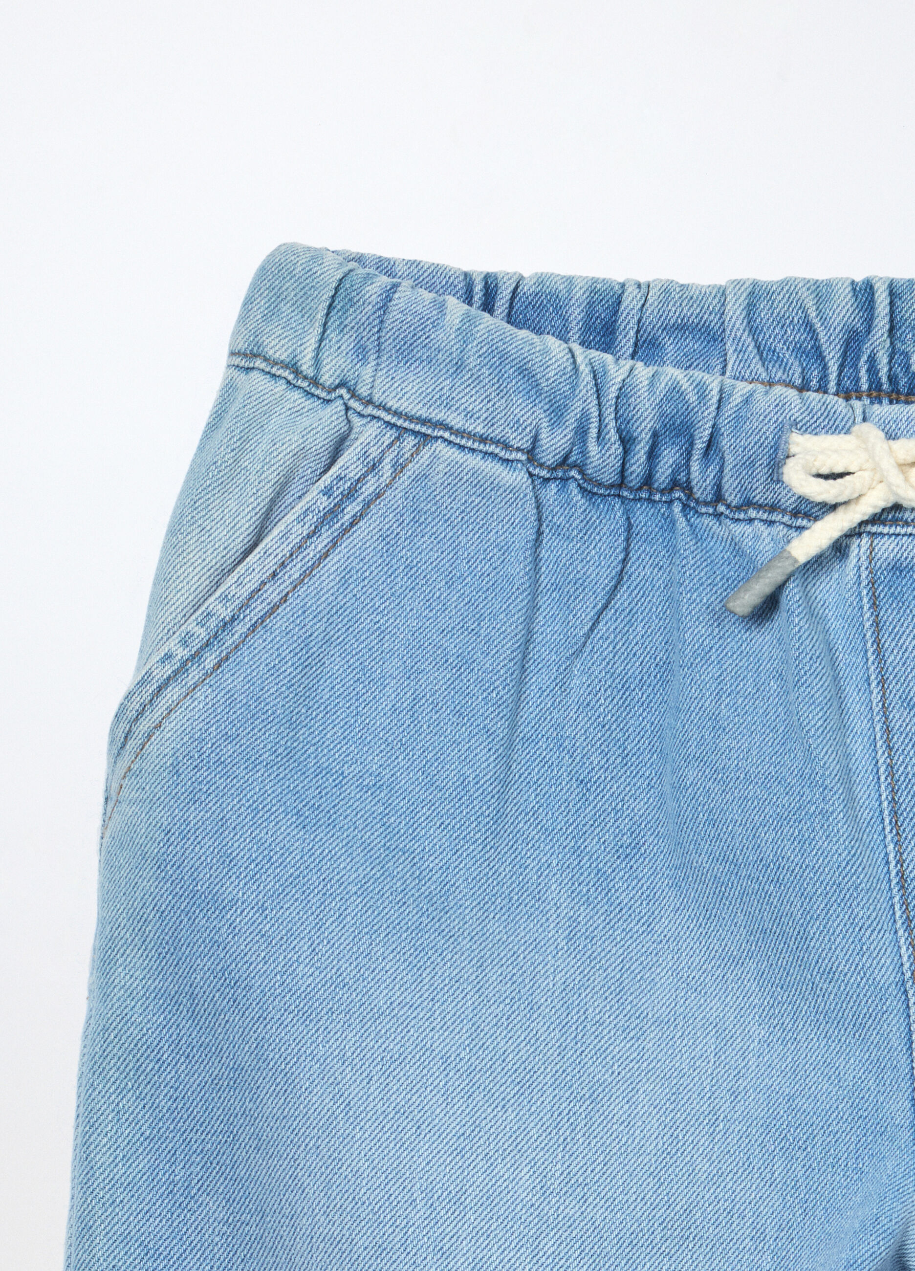 Jogger in denim misto cotone ragazzo_2