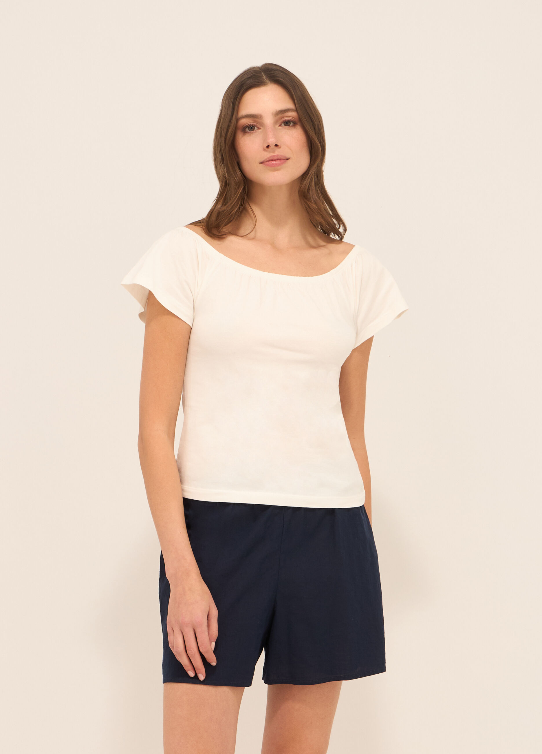 T-shirt in cotone stretch donna_0