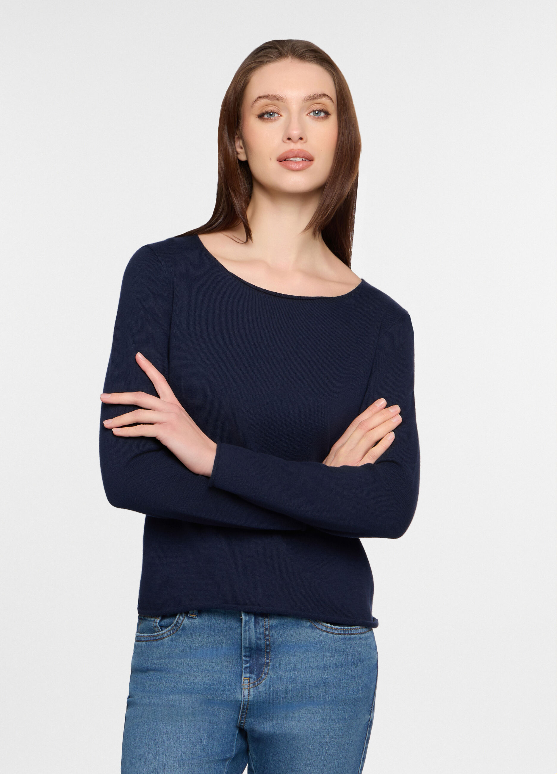 Maglia girocollo rasata donna_0