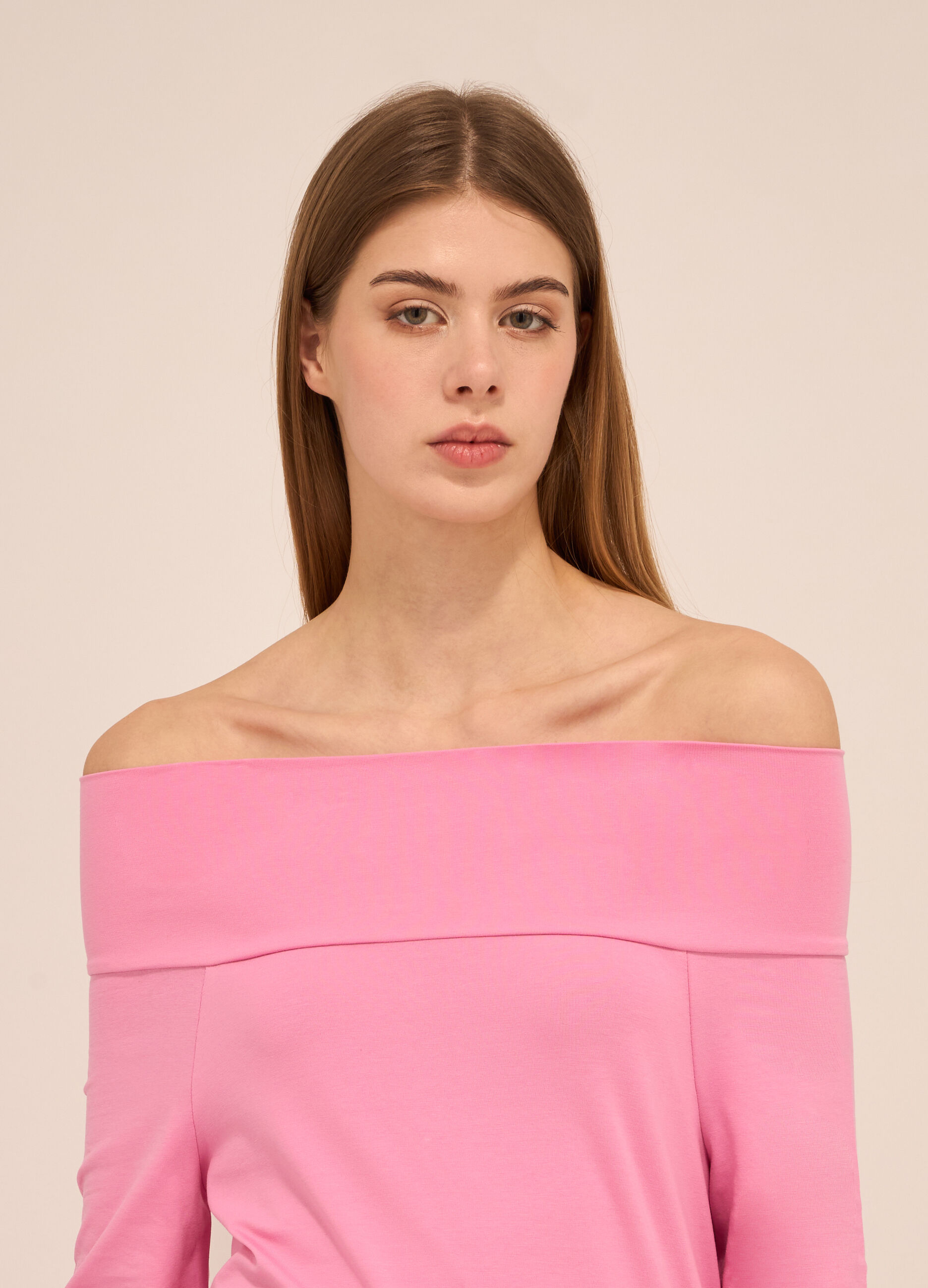 T-shirt in cotone stretch donna_2