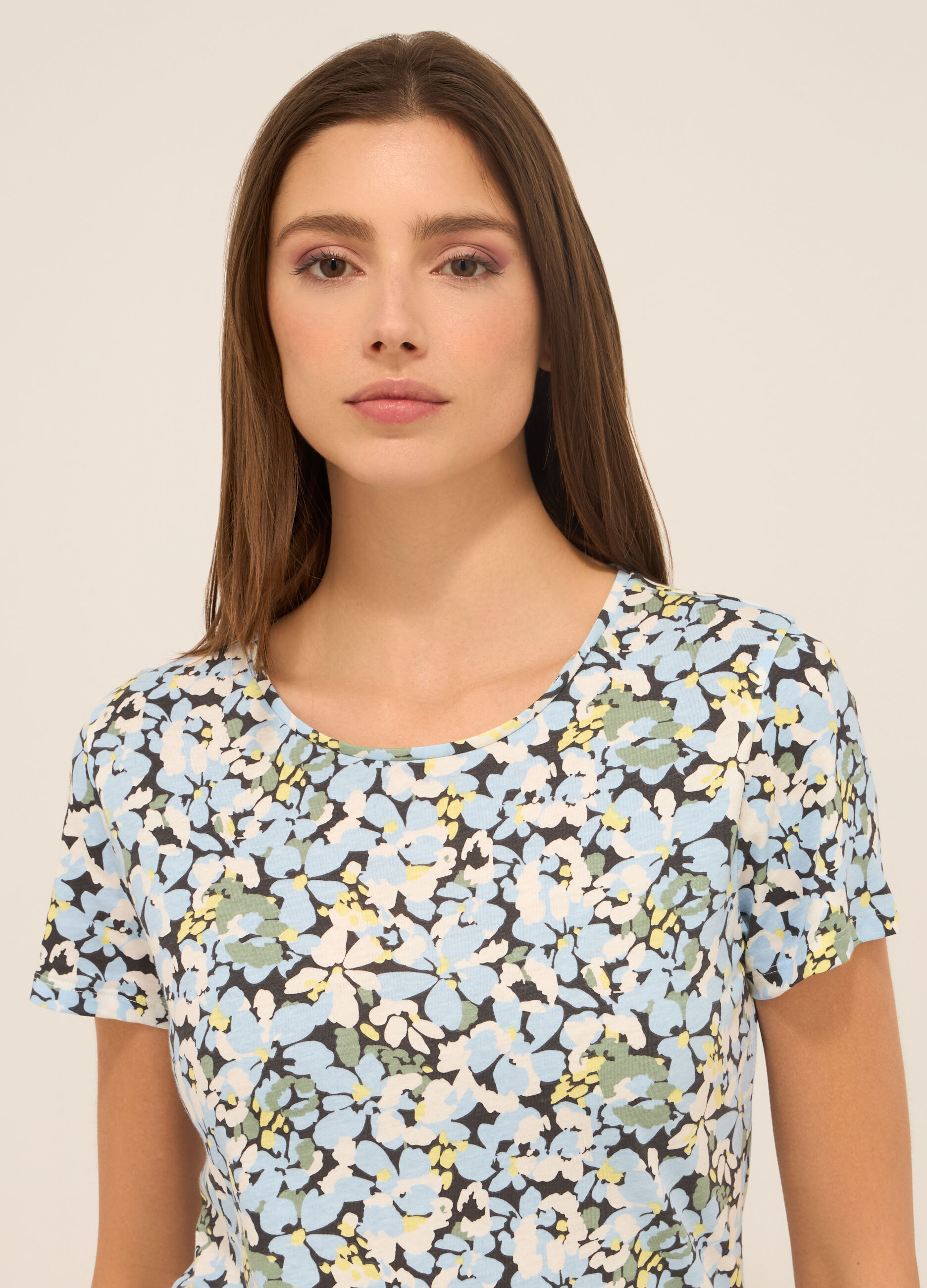 T-shirt in jersey di puro cotone donna_2