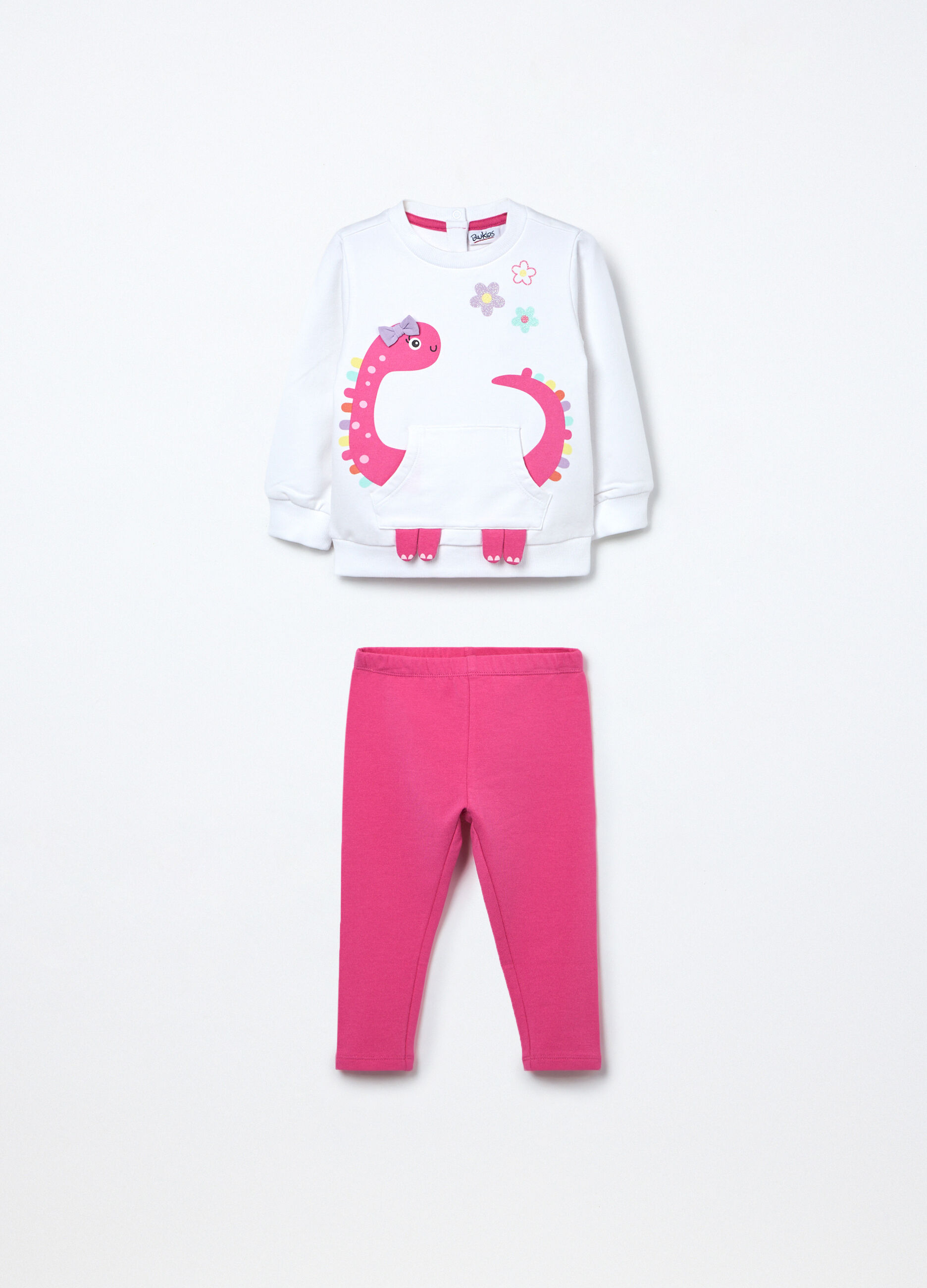 Jogging set in french terry di cotone stretch neonata_0