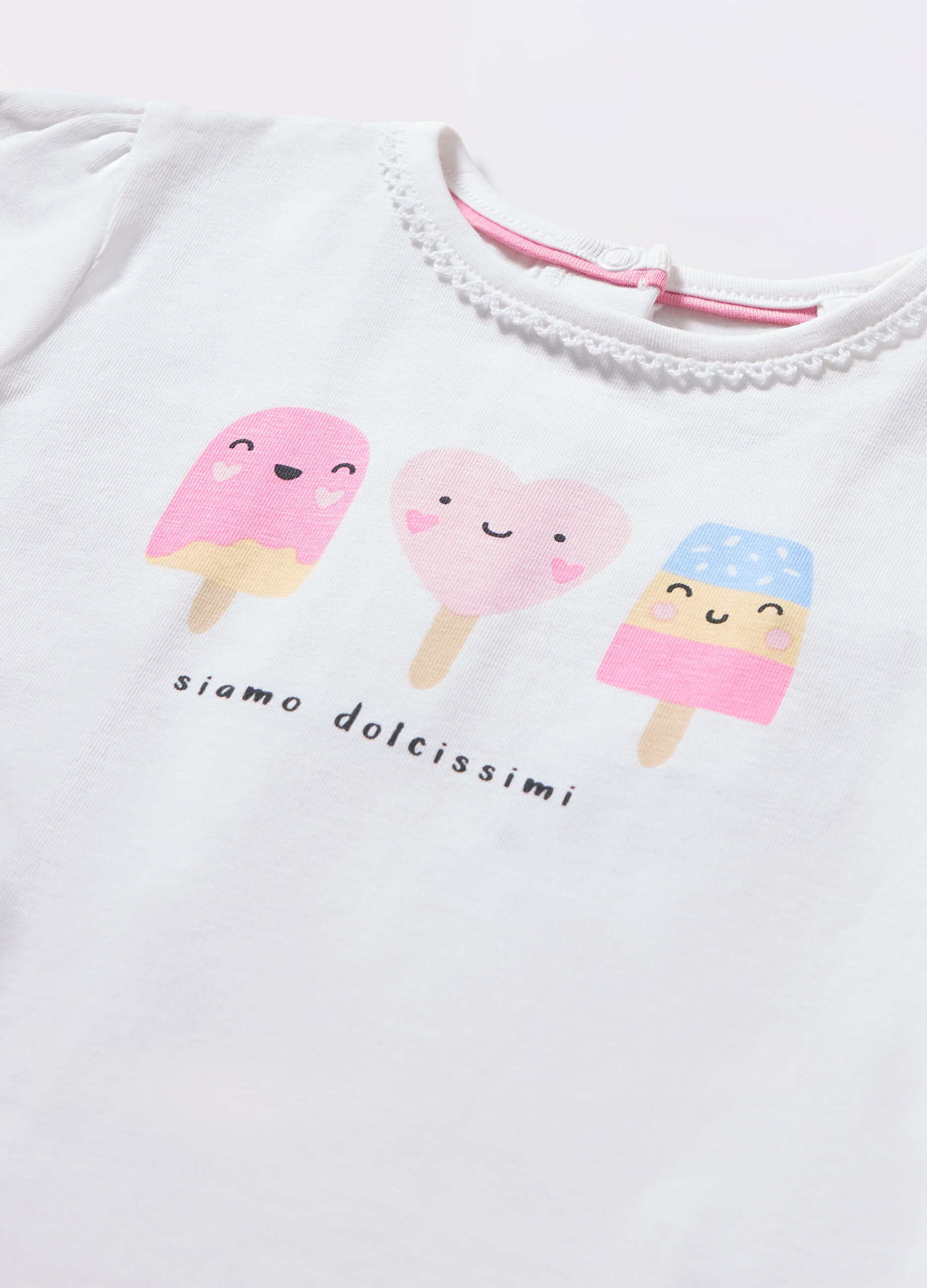 T-shirt in jersey di cotone stretch neonata_1