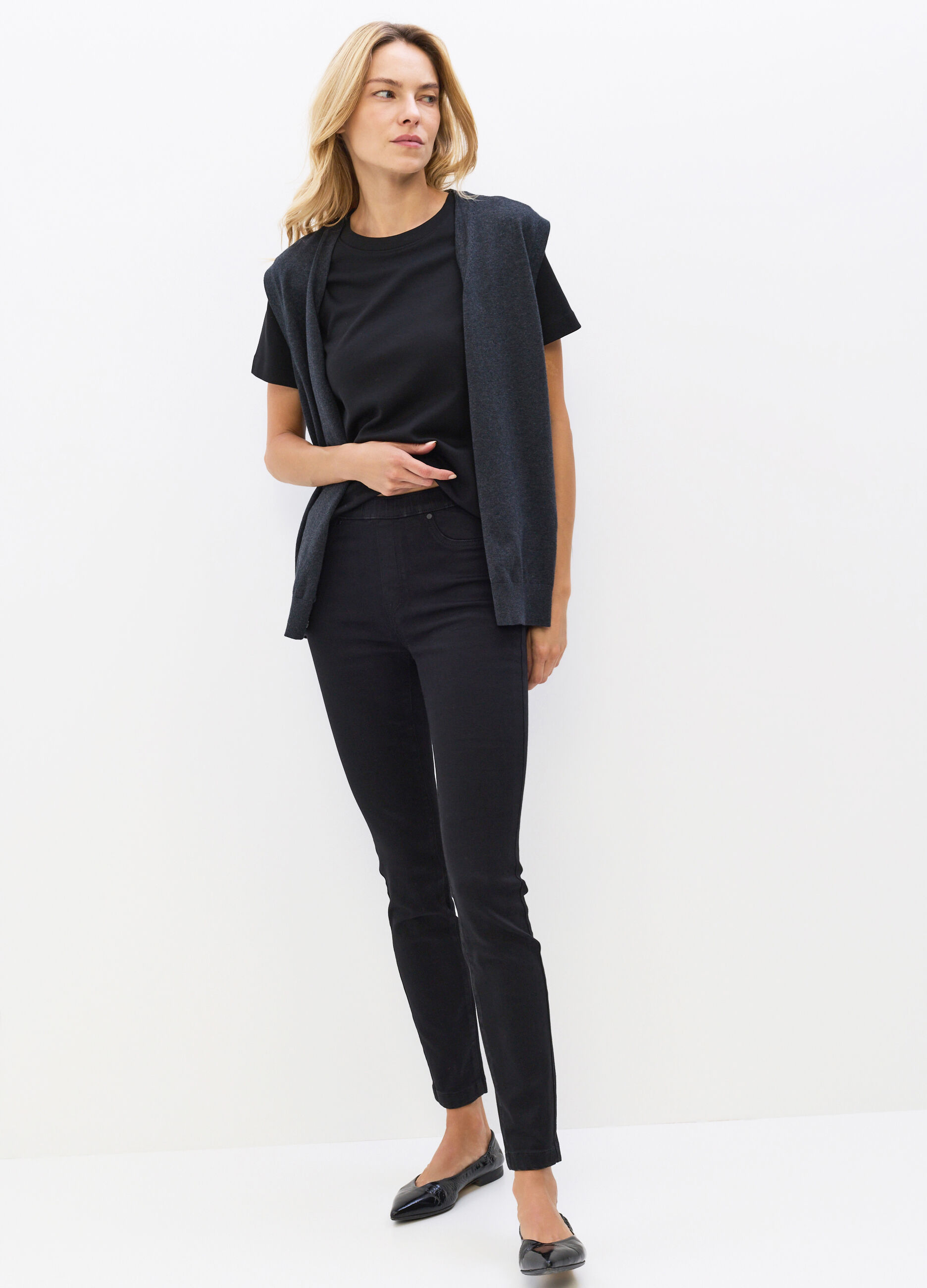 Jeggings Skinny Fit in denim stretch misto cotone donna_0