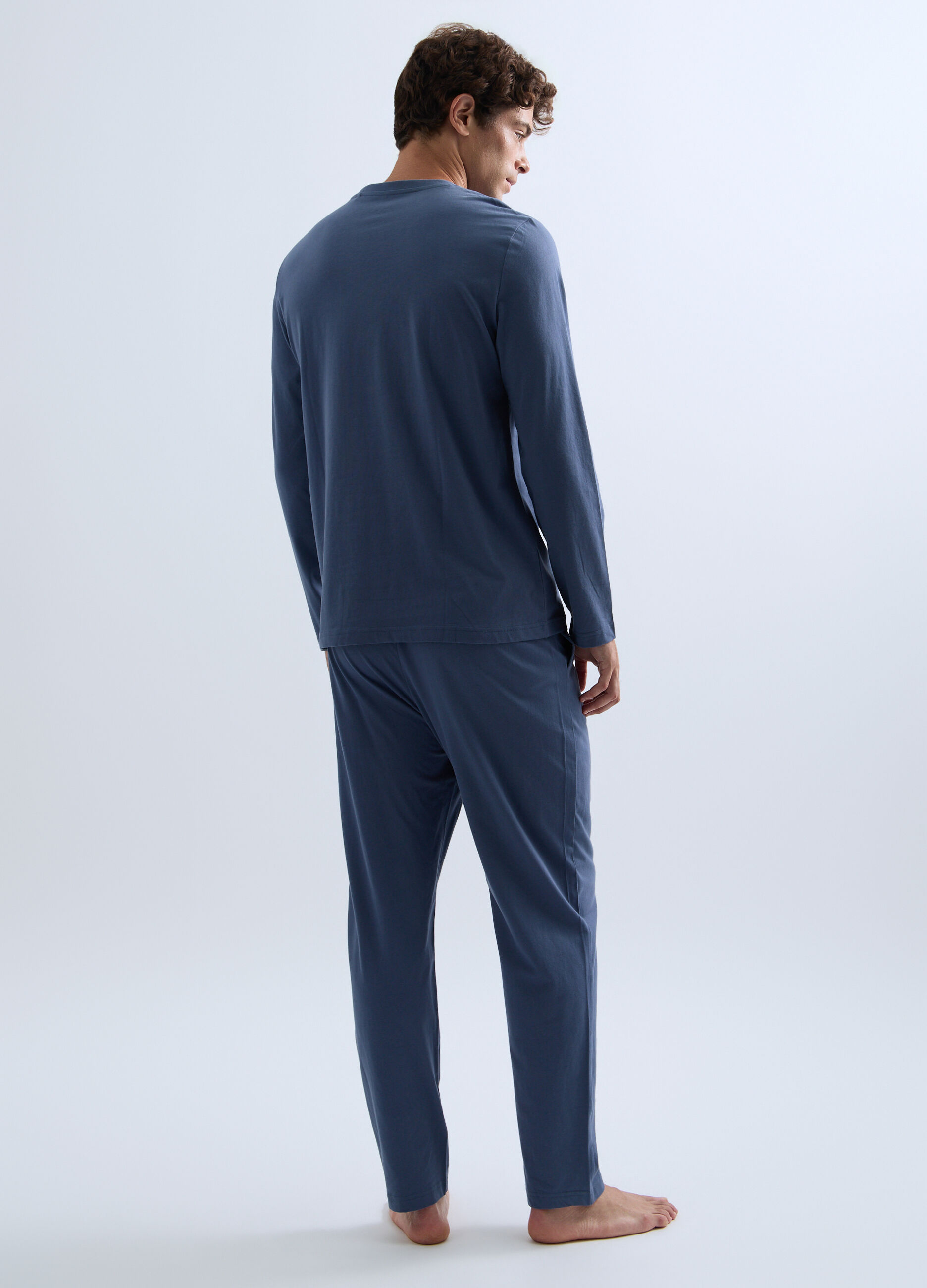 Pantalone pigiama in cotone con cr&ecirc;te uomo_1