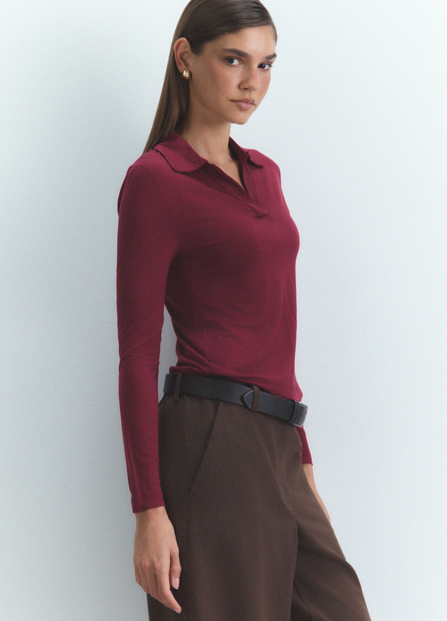 Maglia polo rasata donna_2