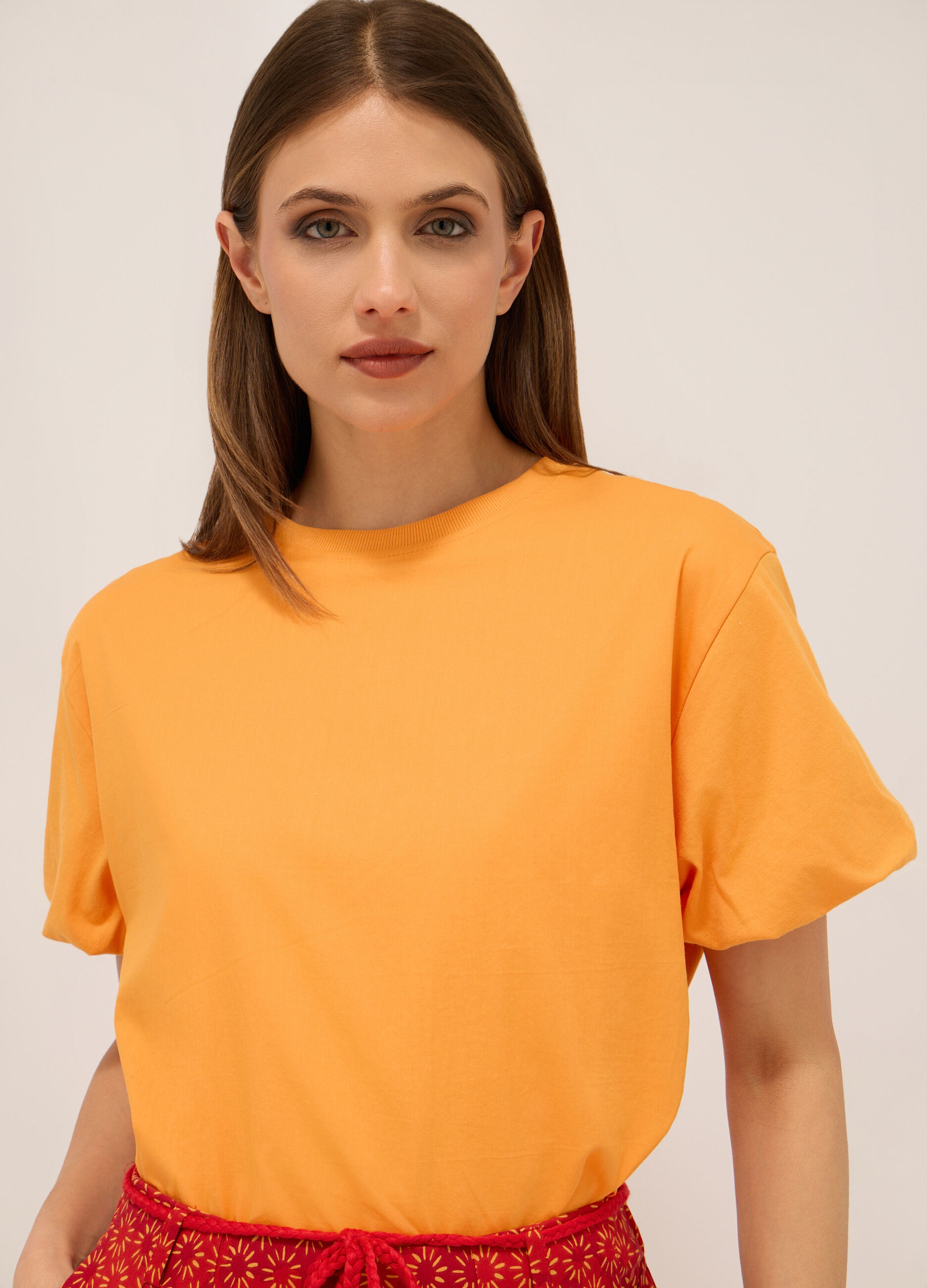 T-shirt in jersey di puro cotone donna_2