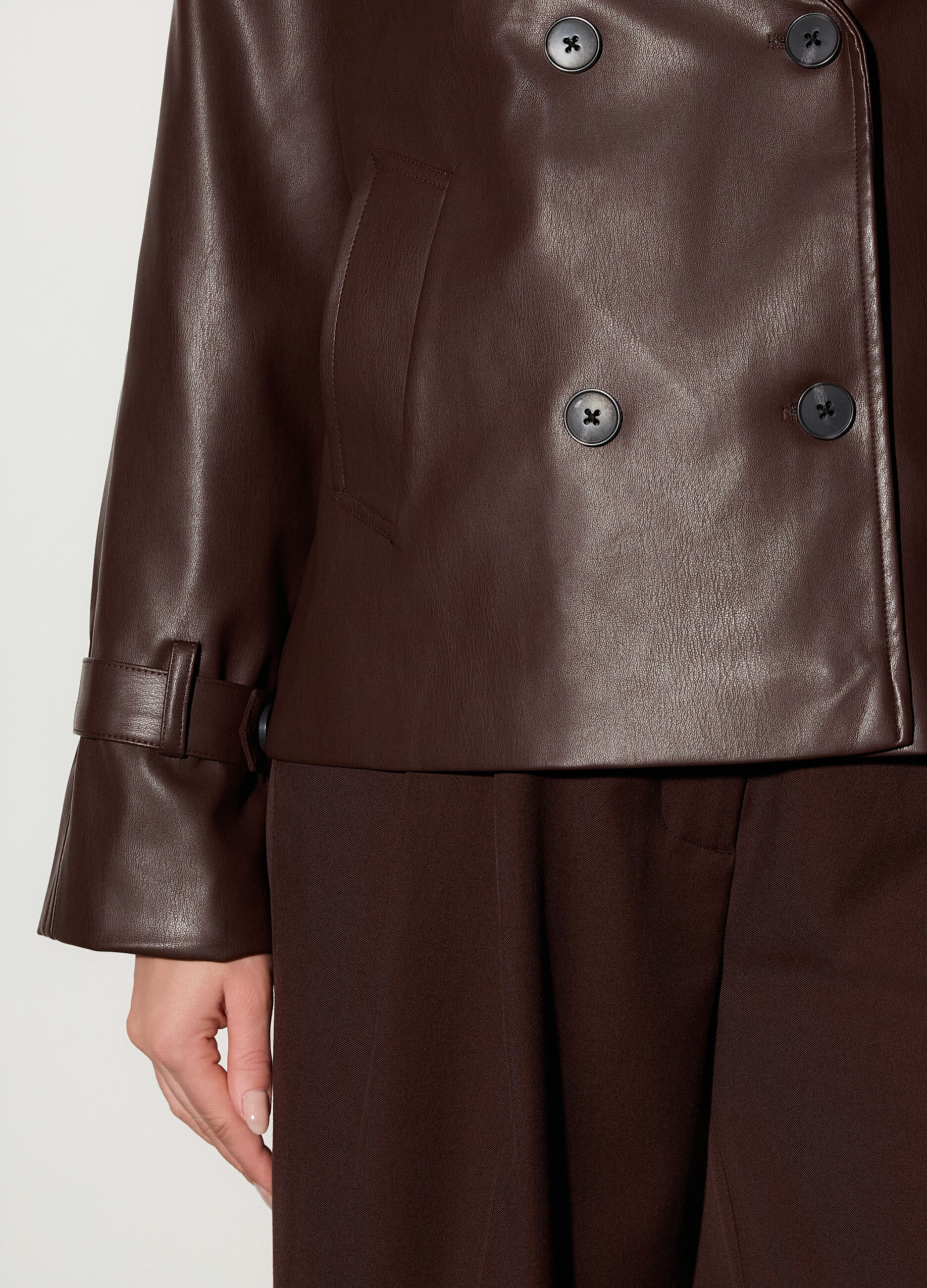 Trench doppiopetto in eco pelle donna_3