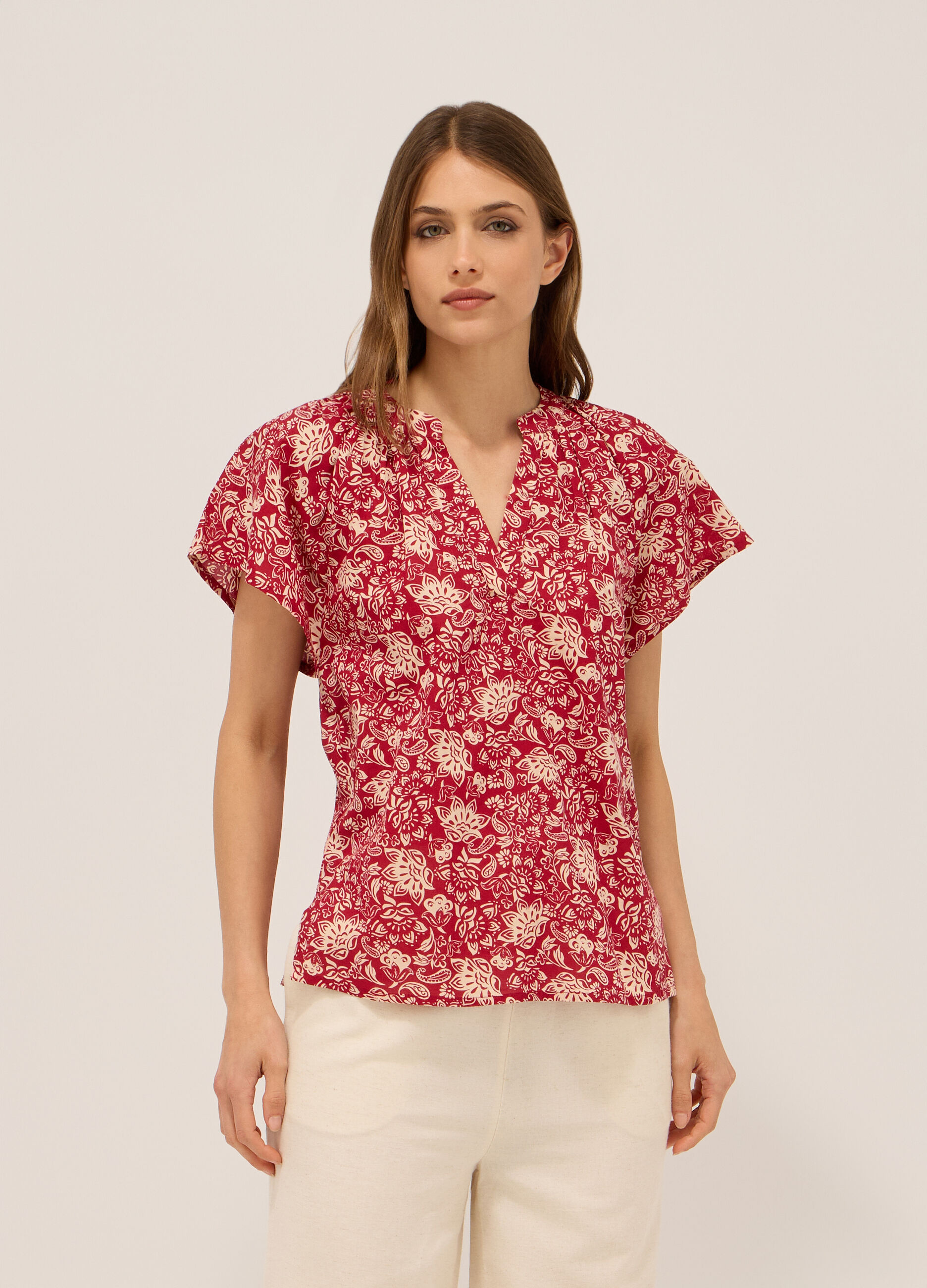 Blusa in puro cotone voile donna_0