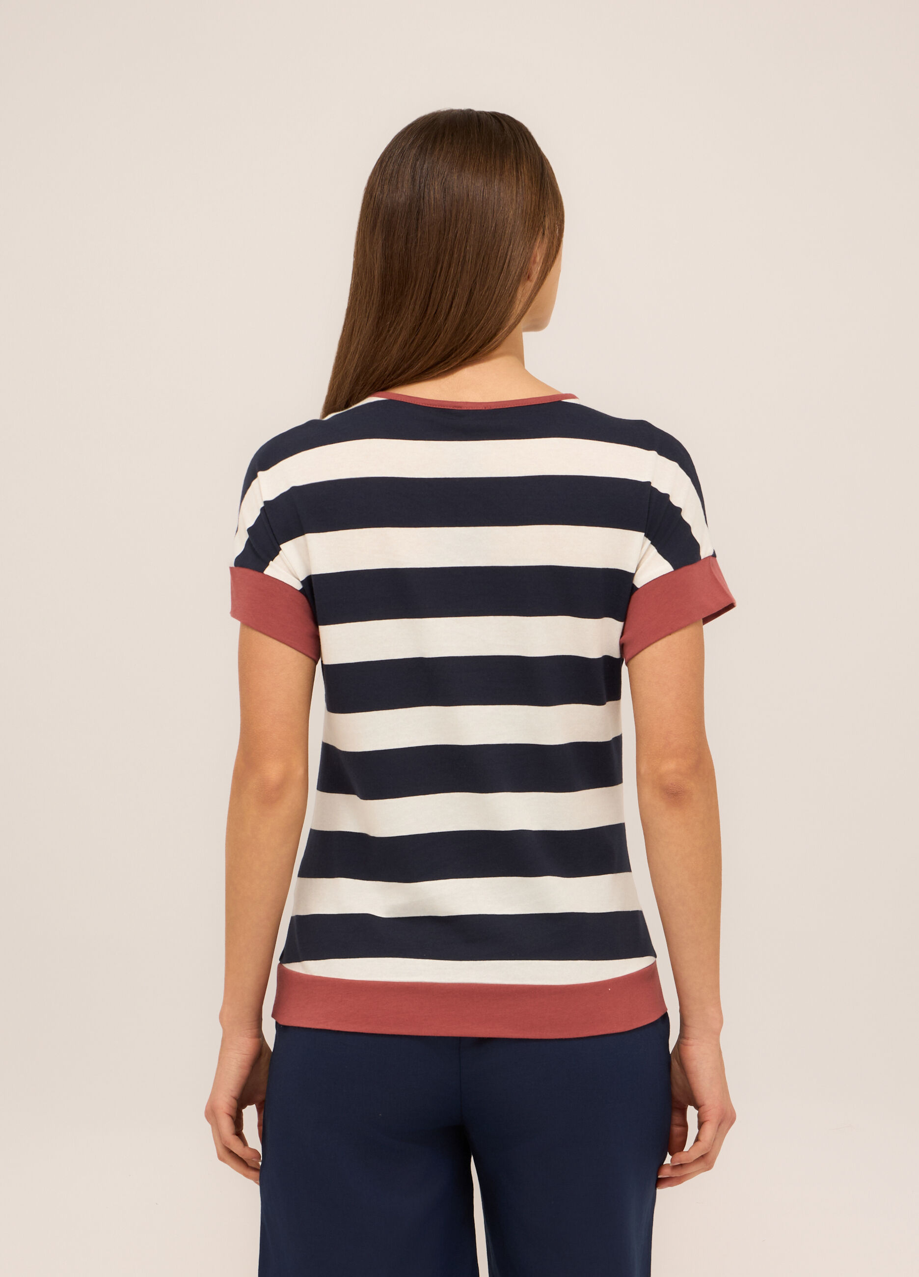 T-shirt in jersey di puro cotone donna_1