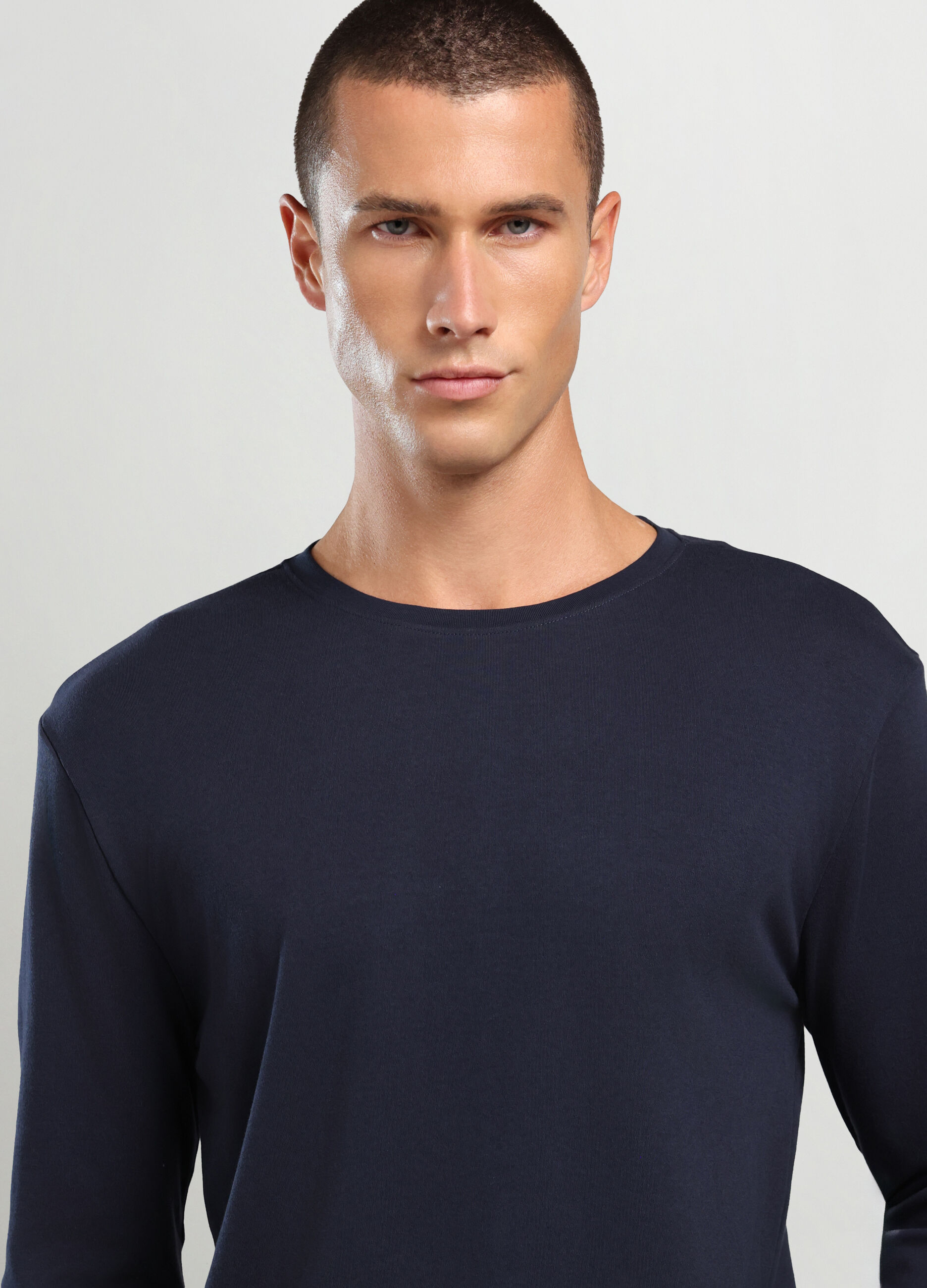 Maglietta a maniche lunghe in puro cotone uomo_2