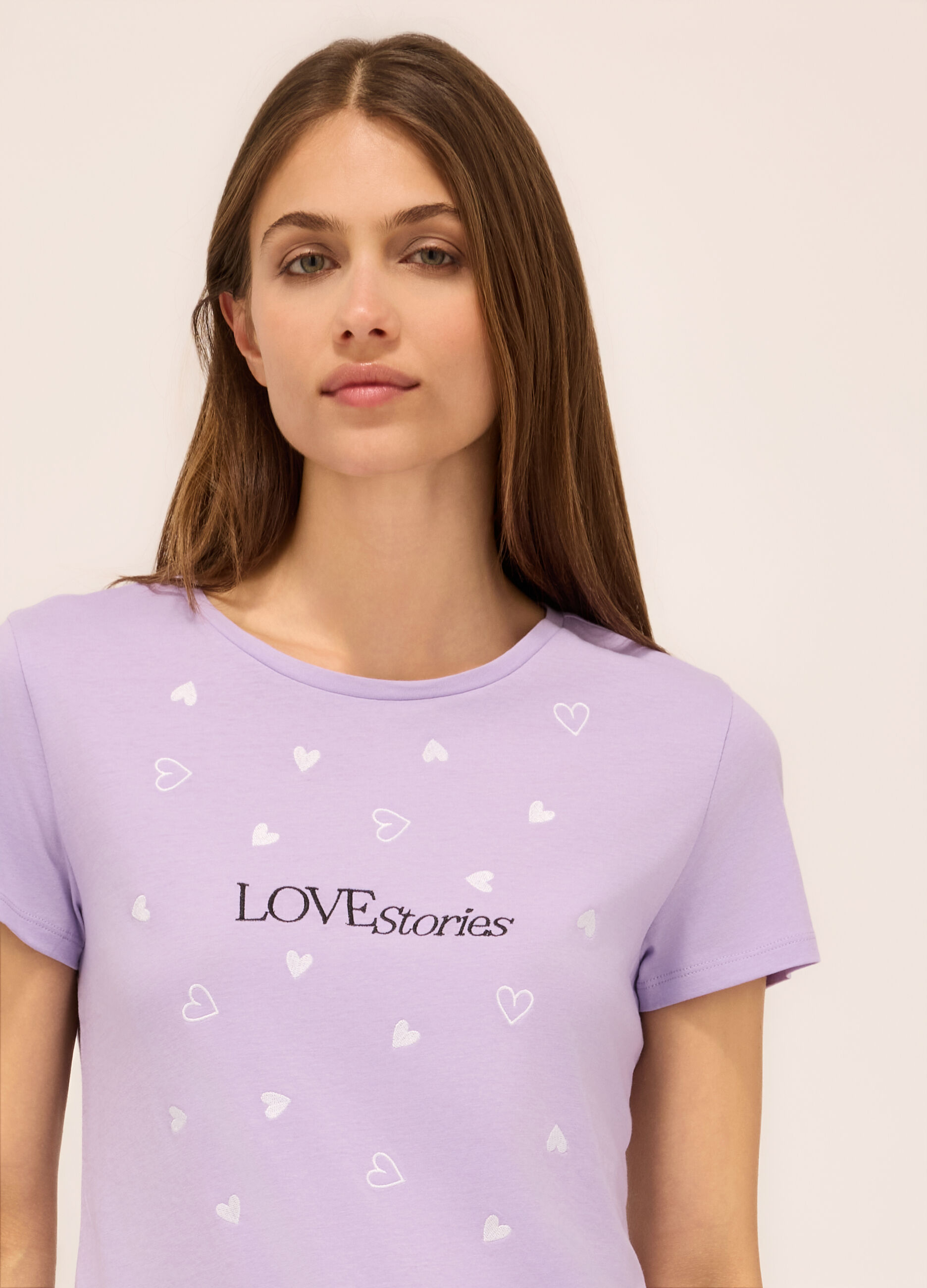 T-shirt in jersey di puro cotone donna_2