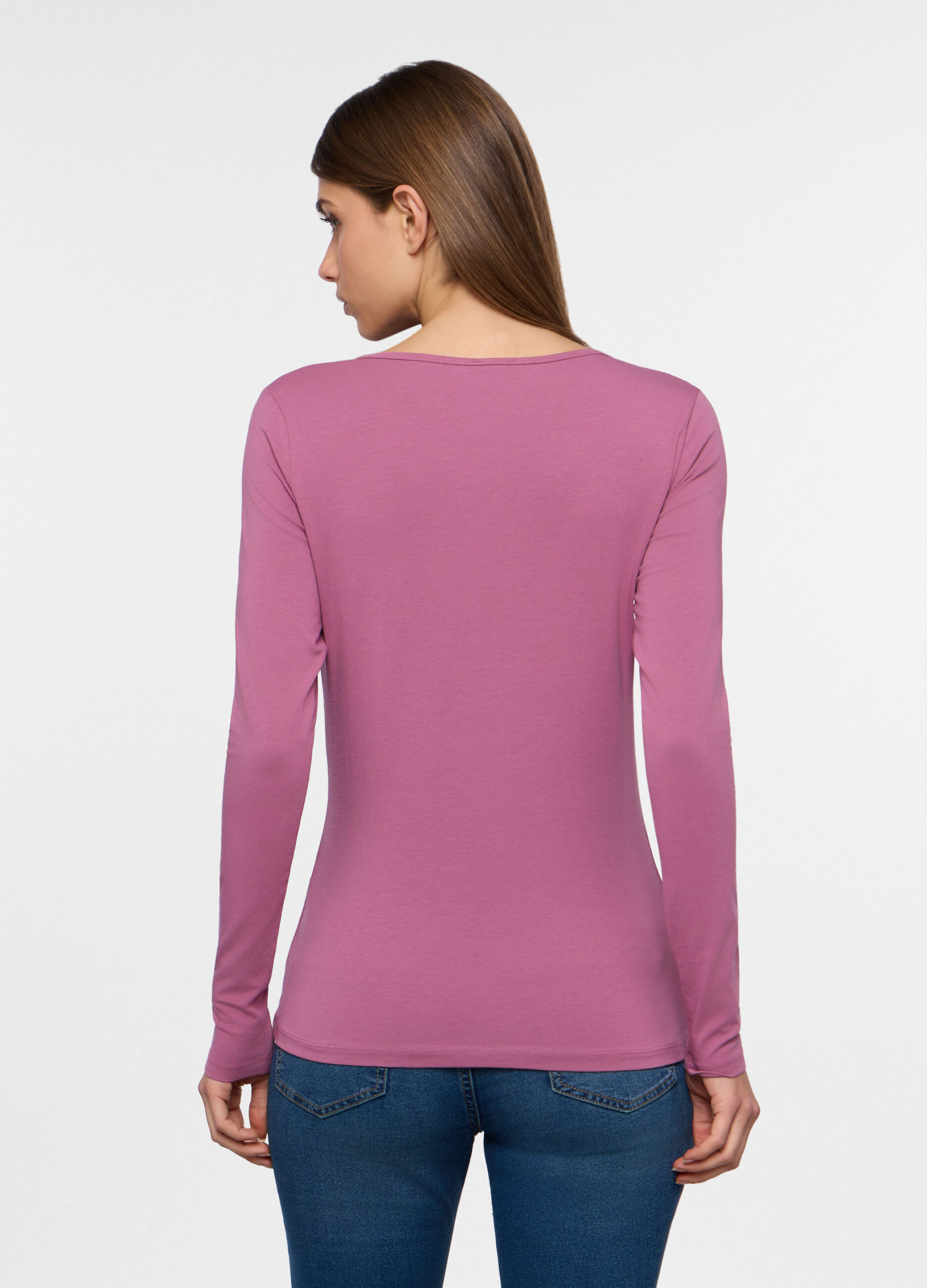 T-shirt girocollo stretch donna_1