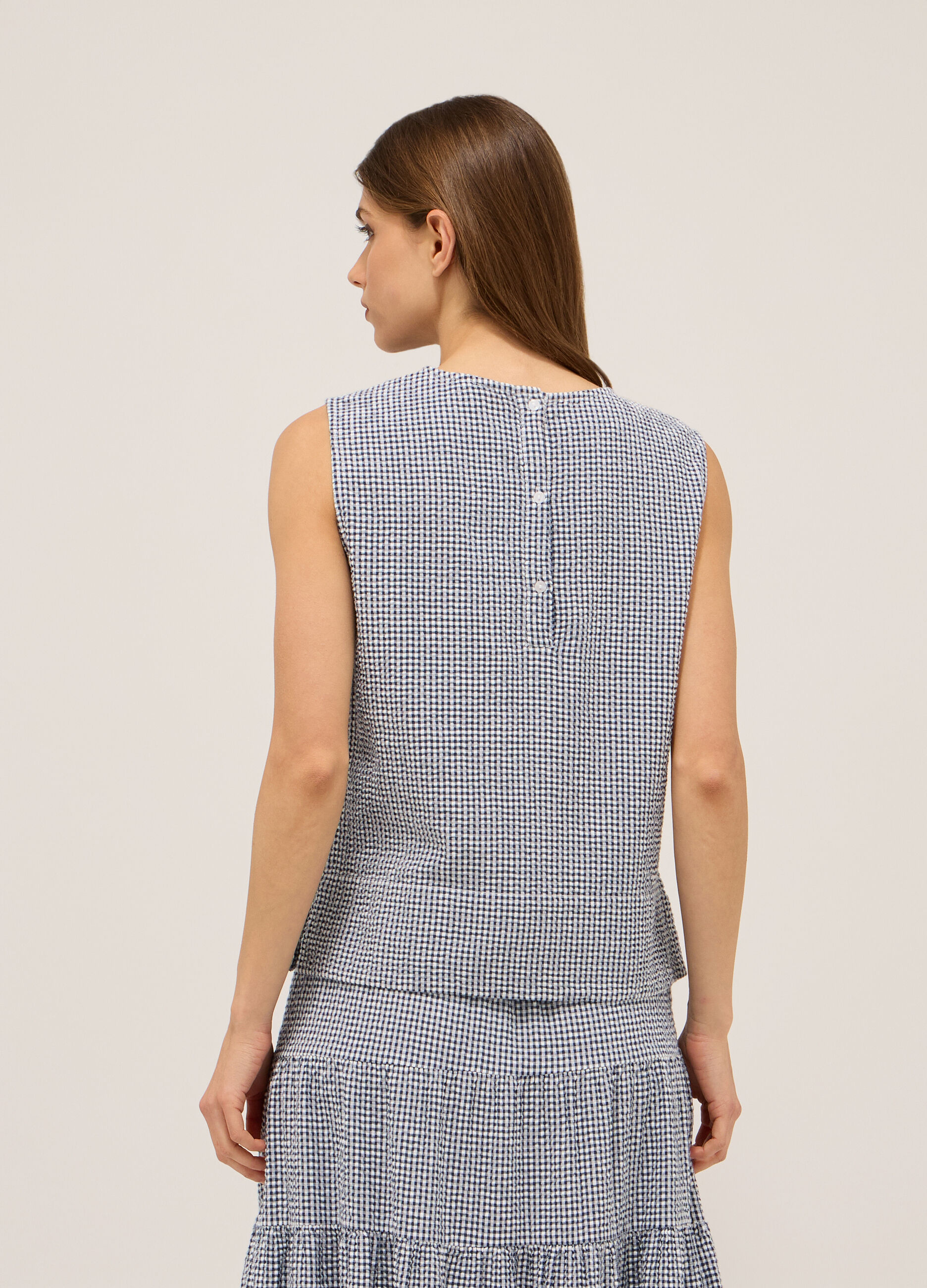 Blusa in puro cotone seersucker donna_1