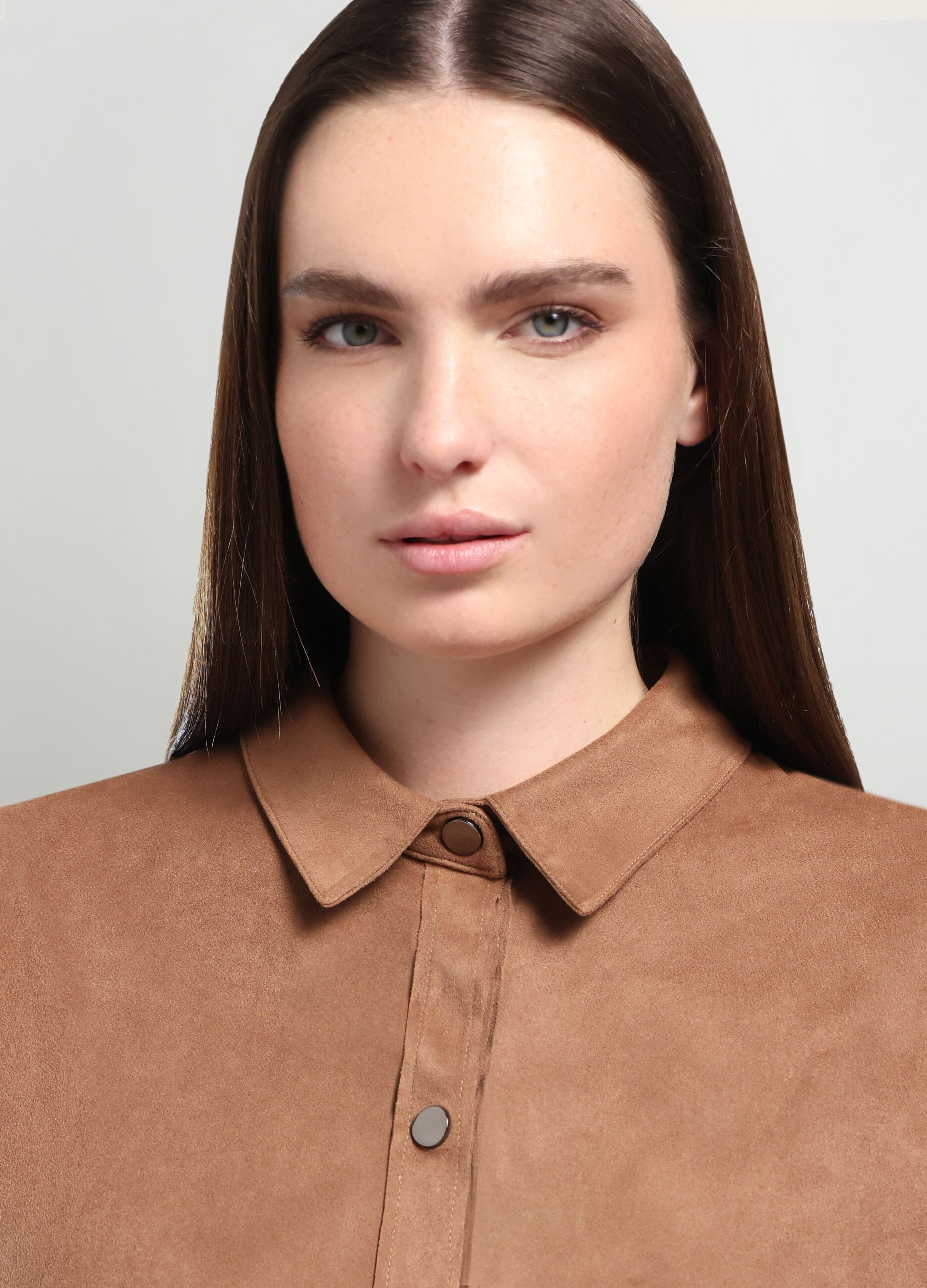 Giacca camicia effetto scamosciato donna curvy_2