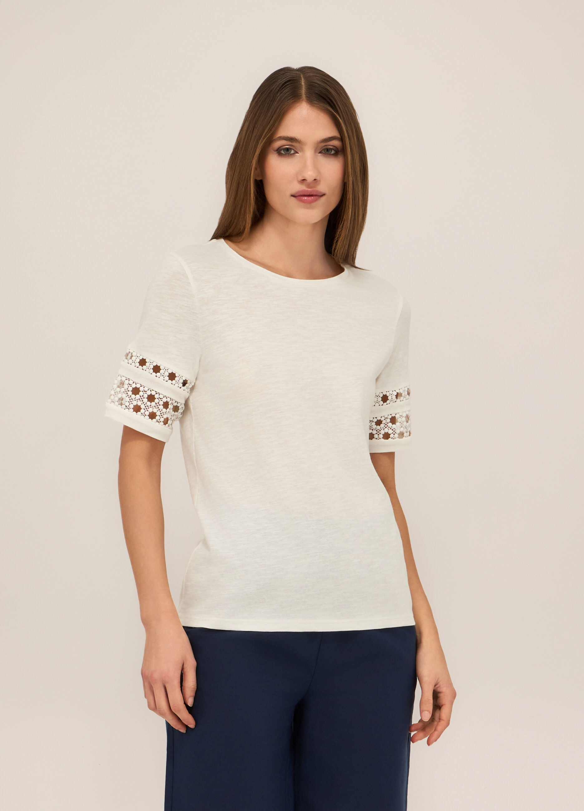 T-shirt in puro cotone slub donna_0