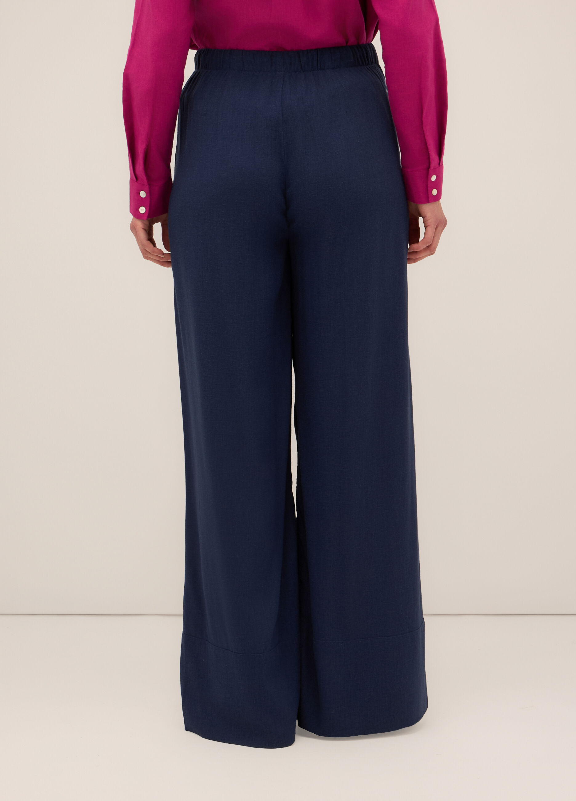 Pantaloni palazzo misto lino donna_1