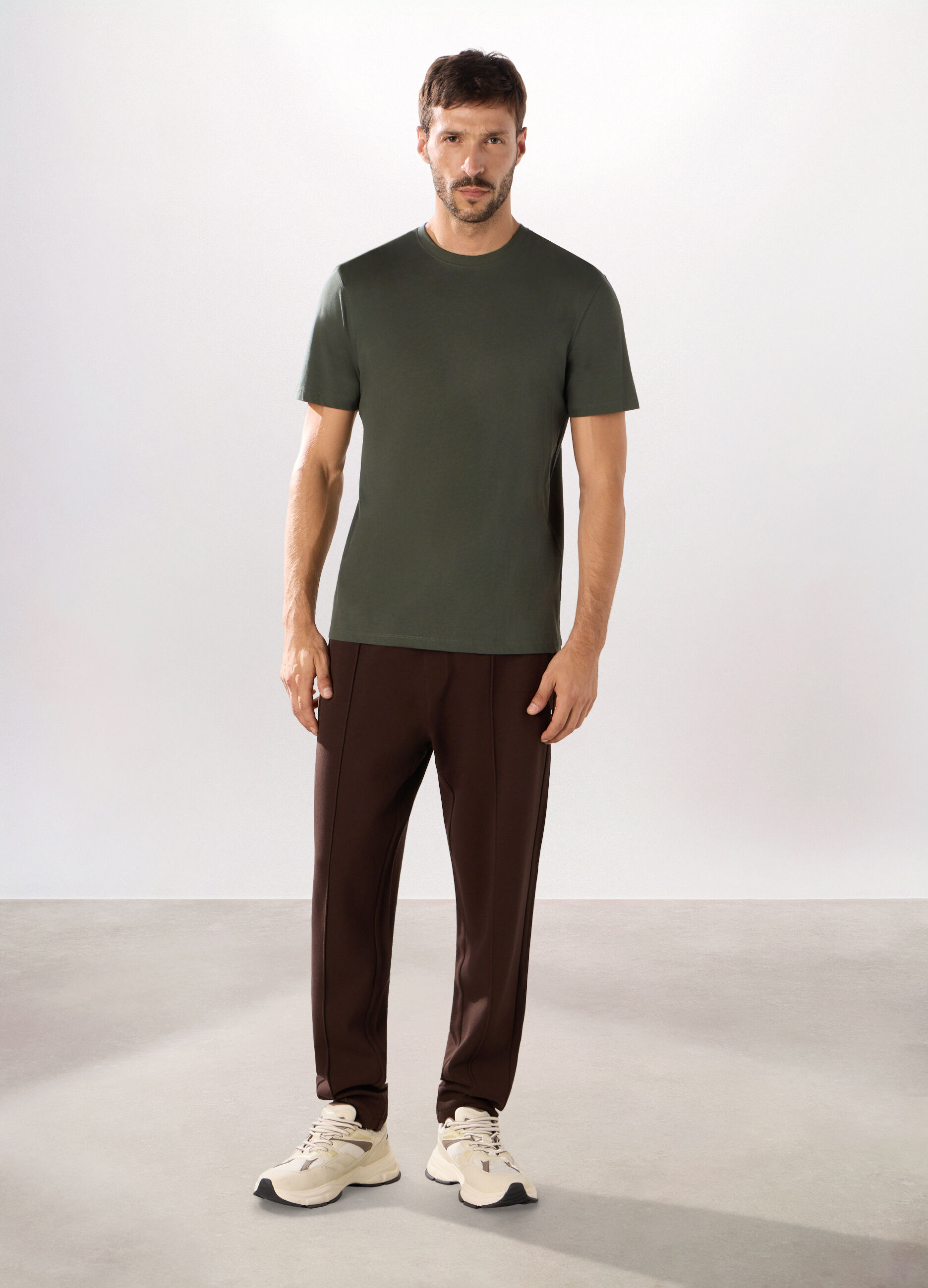 Jogger in interlock di cotone uomo_0