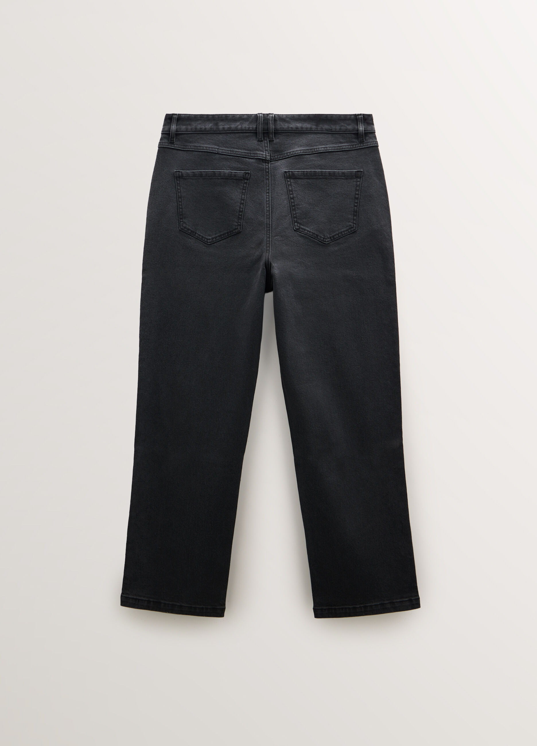 Pantaloni Fit Regular in denim di puro cotone donna curvy_1