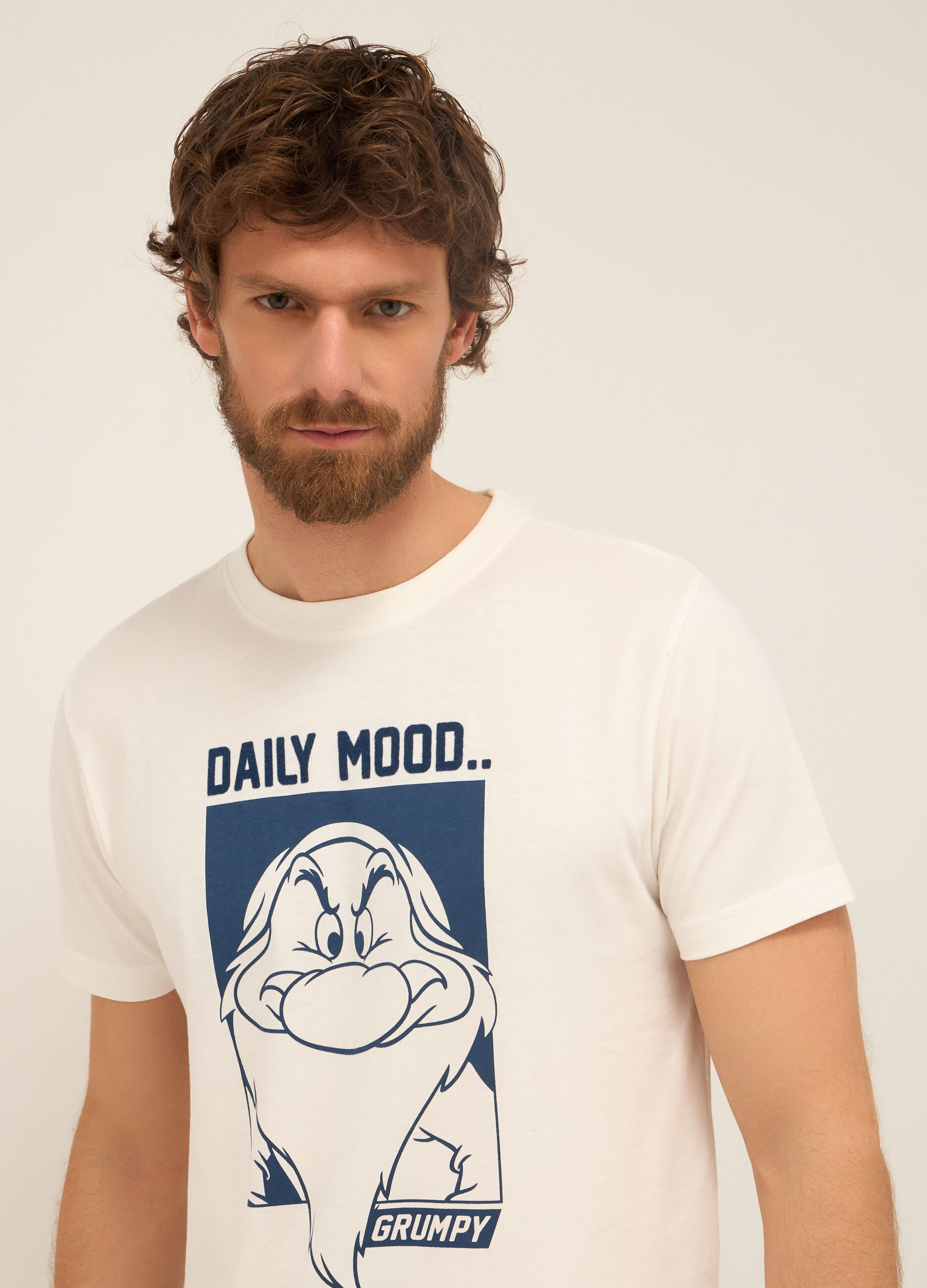 T-shirt girocollo in puro cotone con stampa uomo_2
