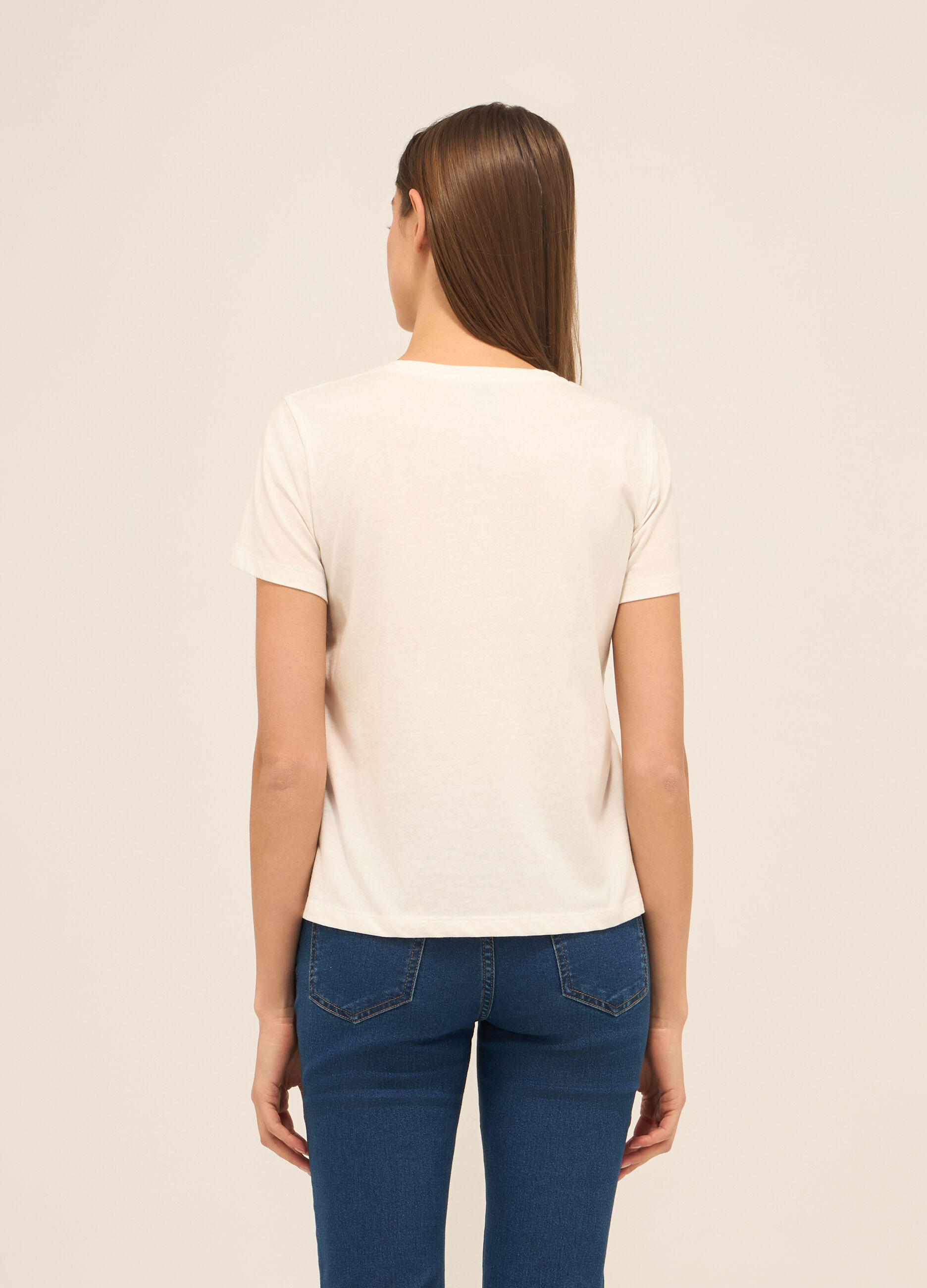 T-shirt in jersey di puro cotone donna_1