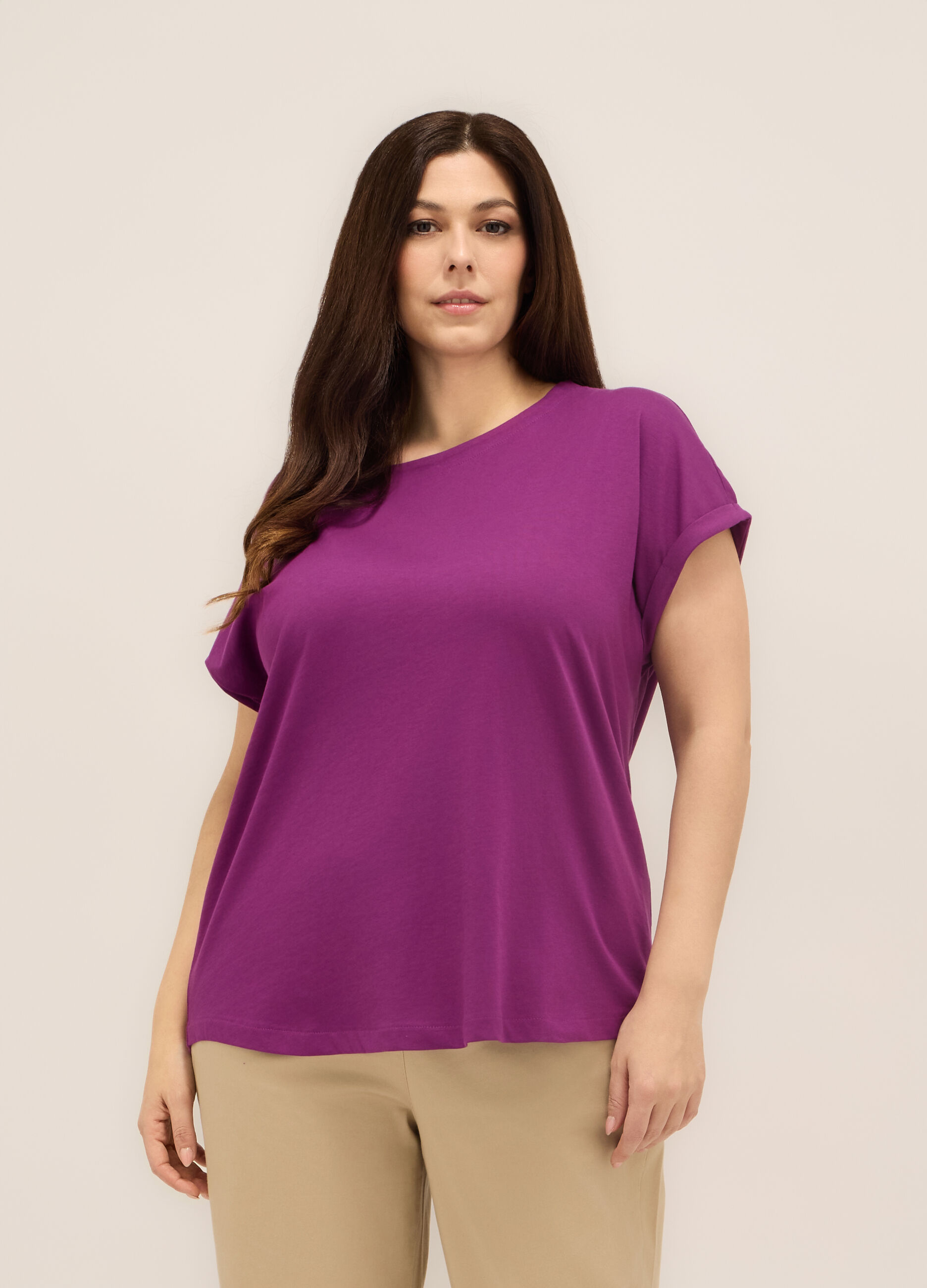 T-shirt in jersey di puro cotone donna curvy_0