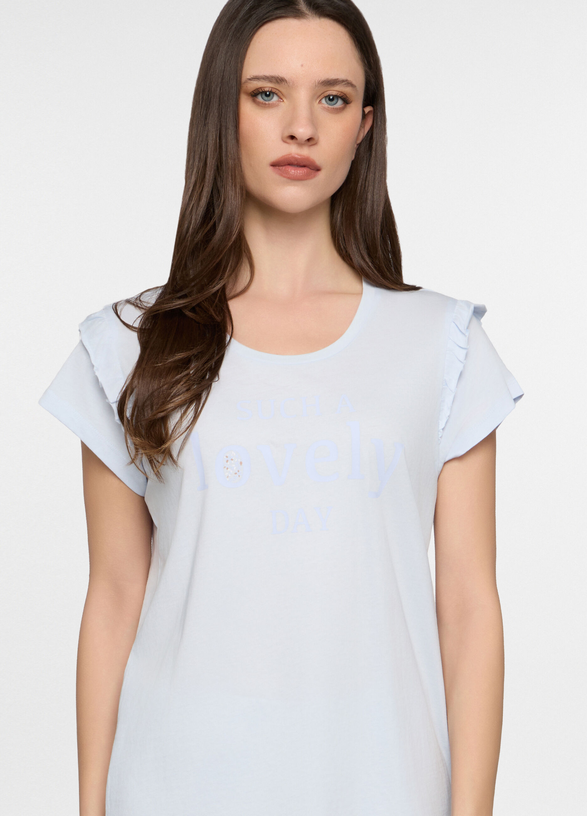 Set pigiama corto in jersey di puro cotone donna_2