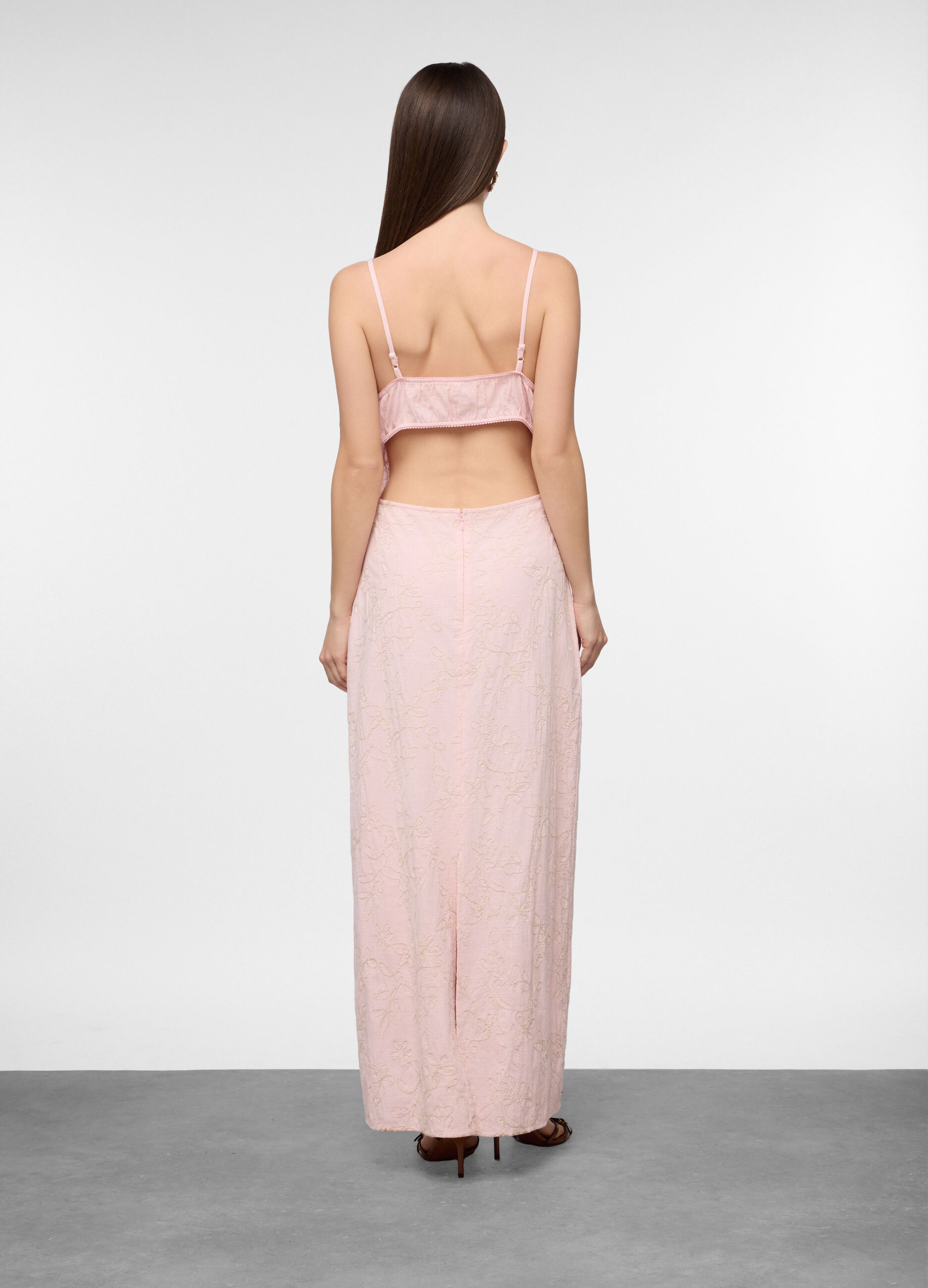 Vestito lungo fitted misto cotone donna_1