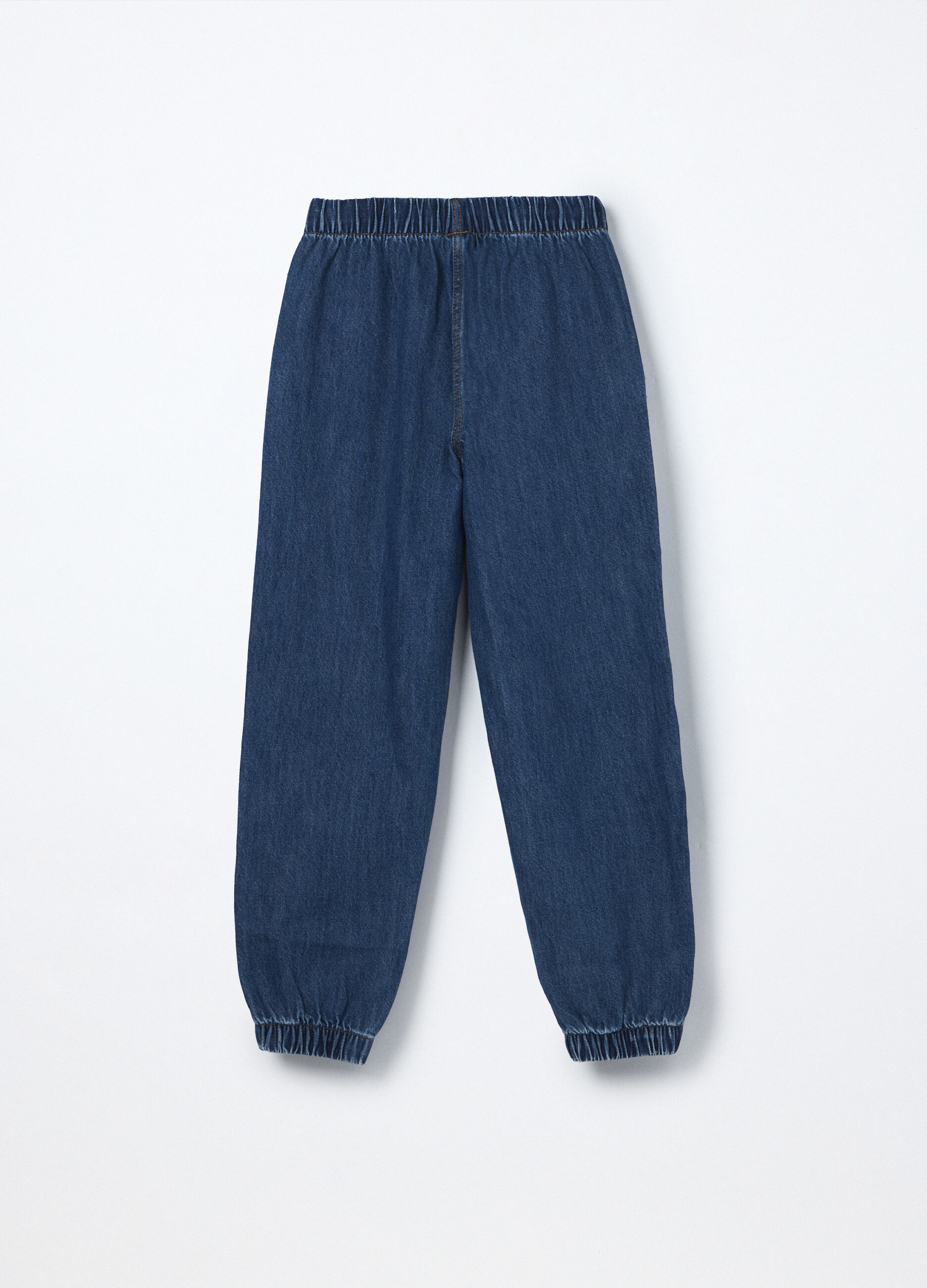 Jogger in denim misto cotone bambina_1