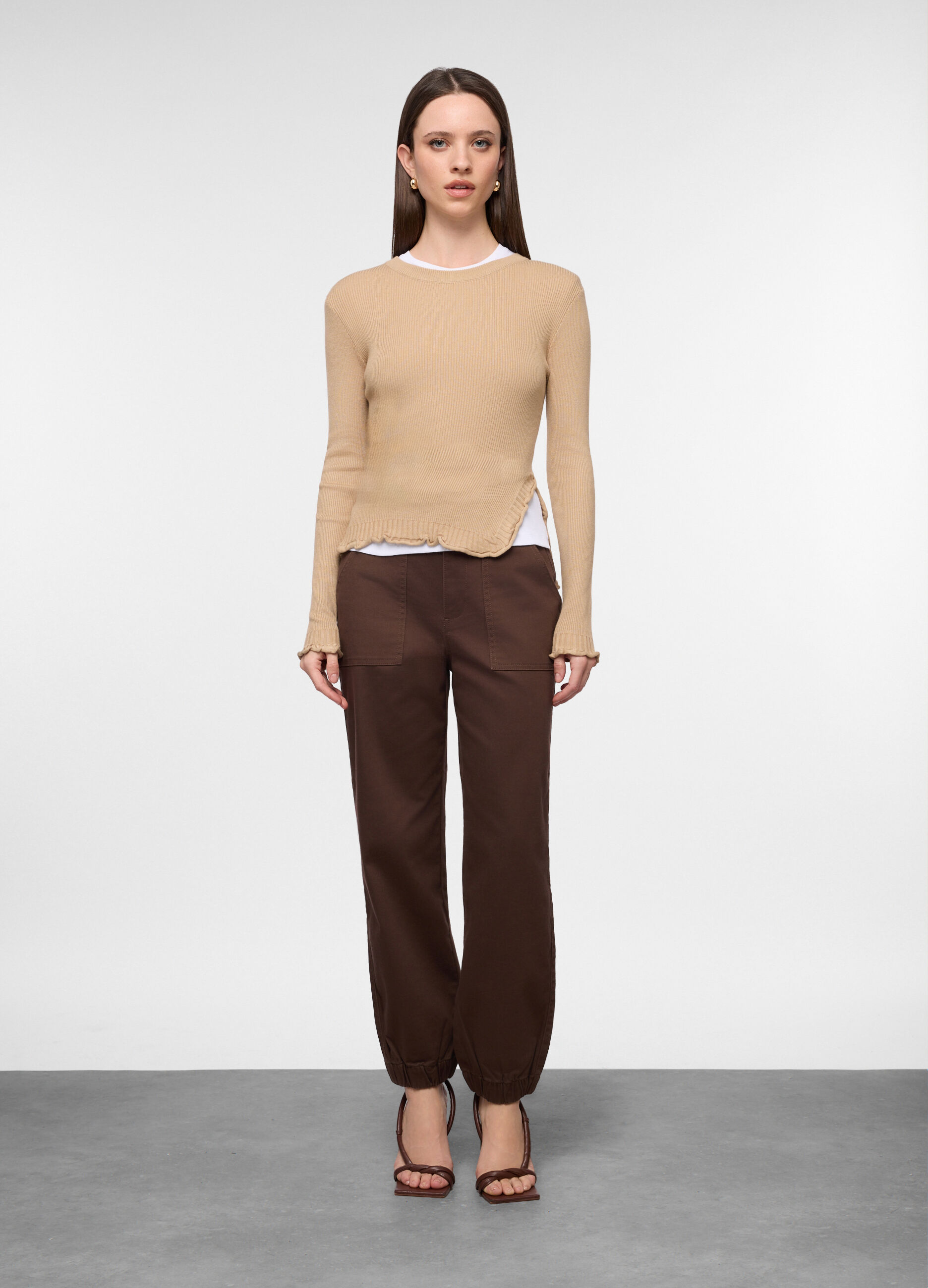 Pantaloni in stretch denim regular fit donna_0