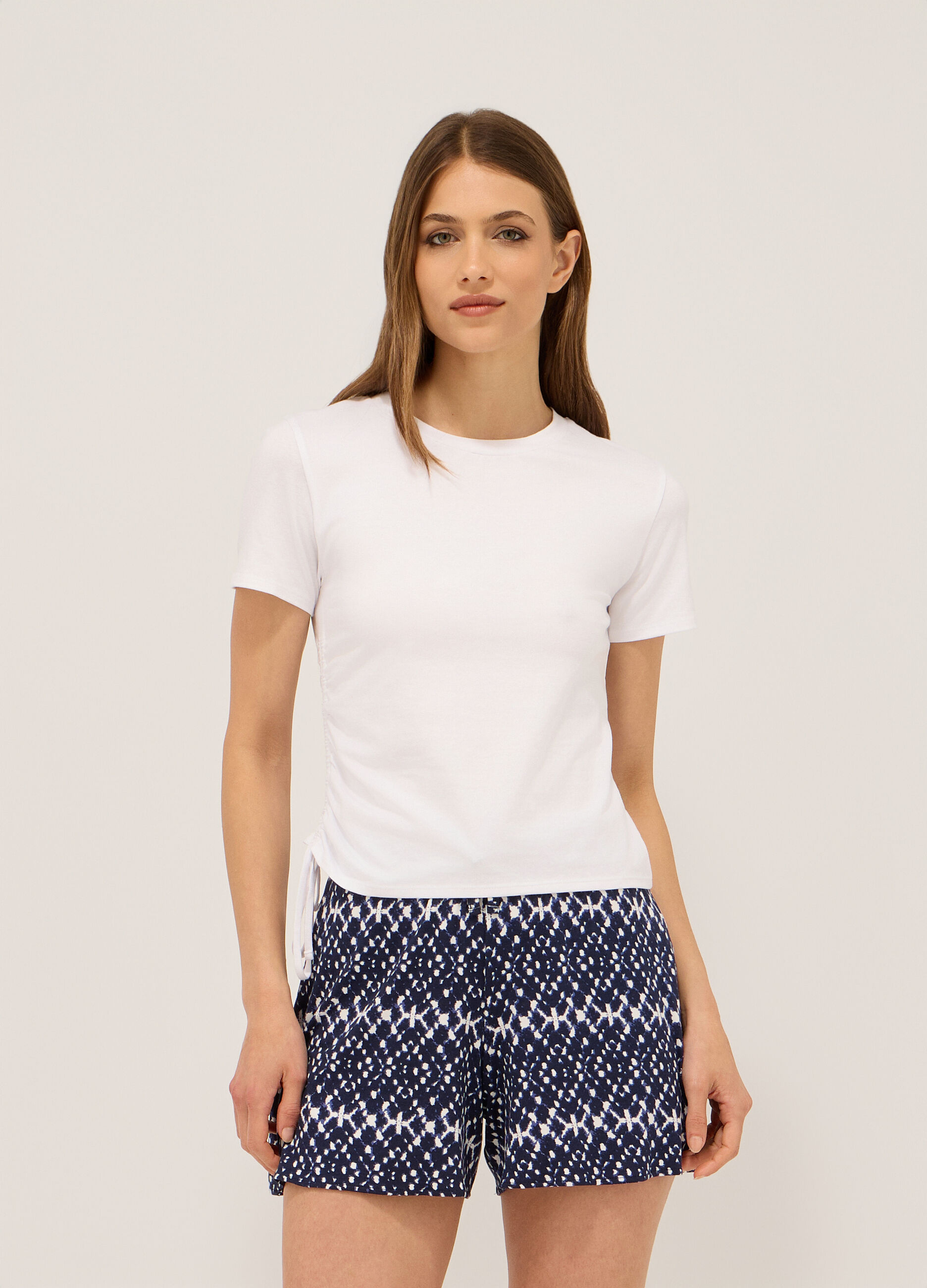 T-shirt in jersey di cotone stretch donna_0