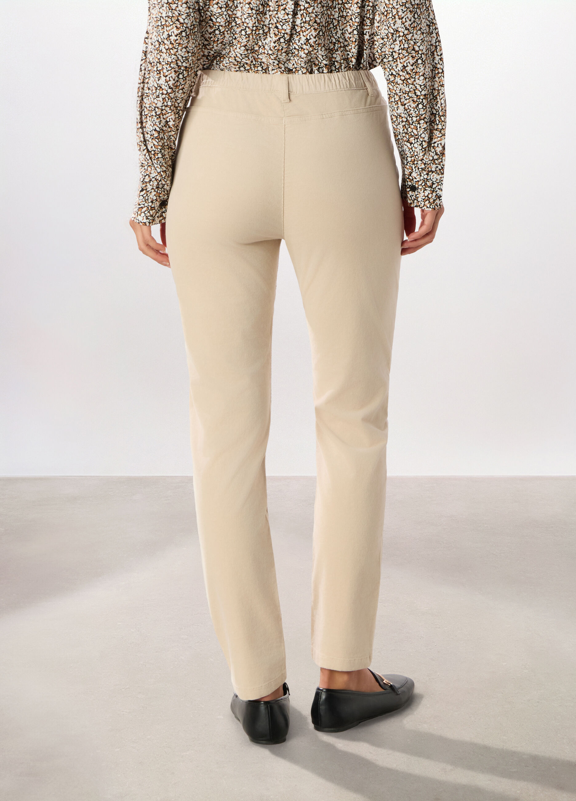 Jeggings in velluto a coste di cotone stretch donna_1