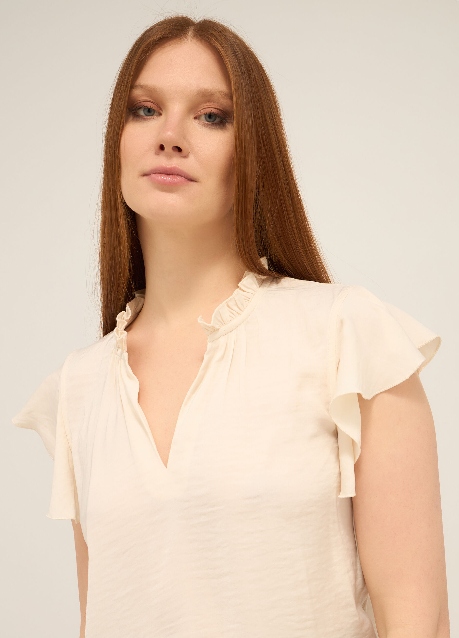 Blusa con rouches donna_2