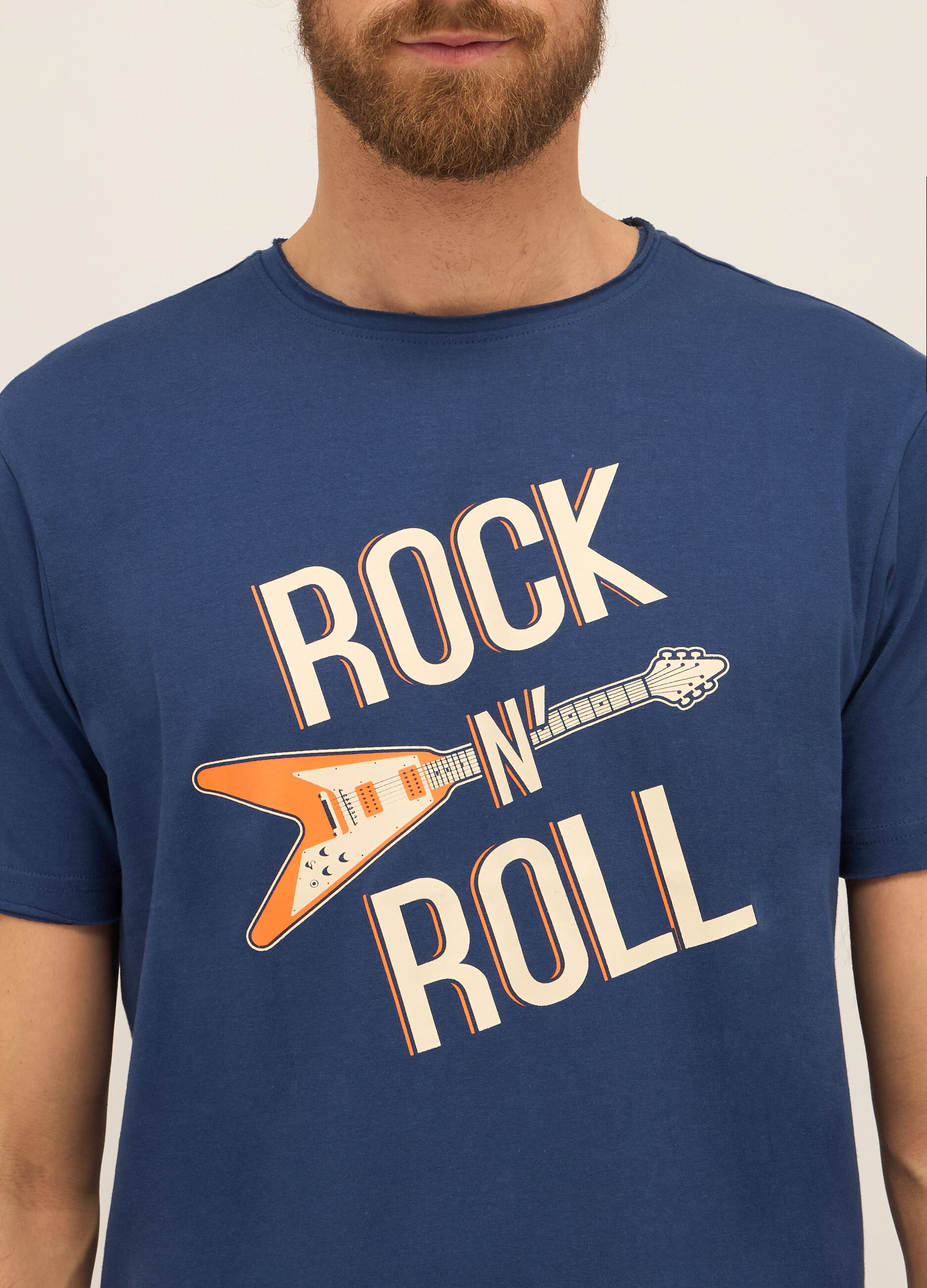 T-shirt girocollo in puro cotone con stampa uomo_2